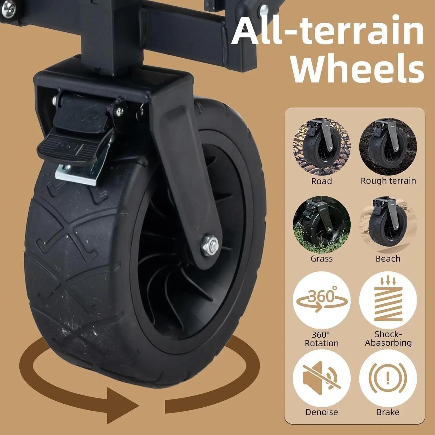 Qunature Chariot pliable de camping 150 kg, 180 L 3/8