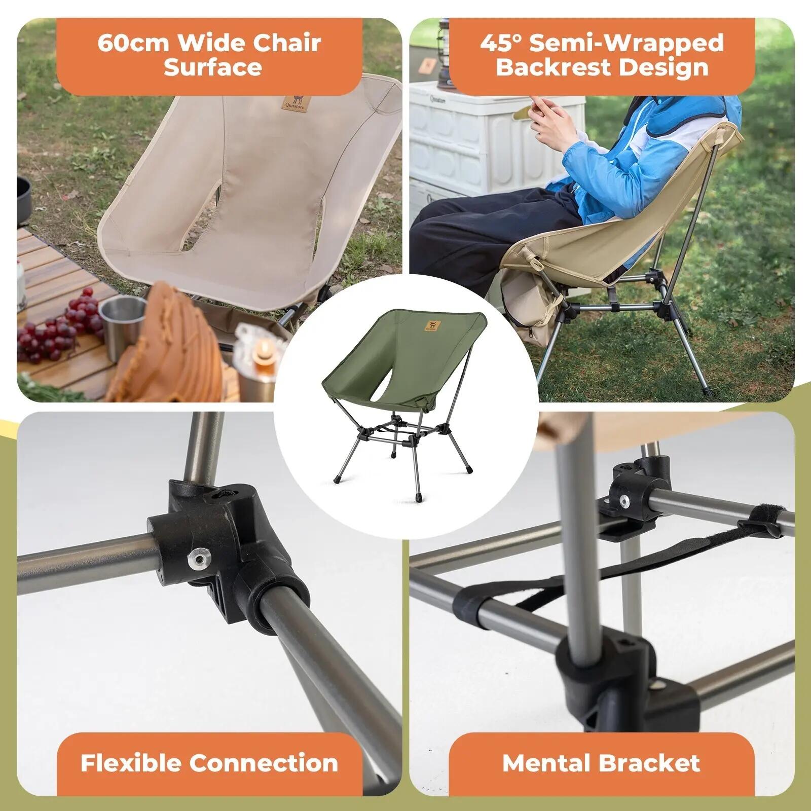 Qunature Lot chariot pliable de camping + chaise pliable 2/11