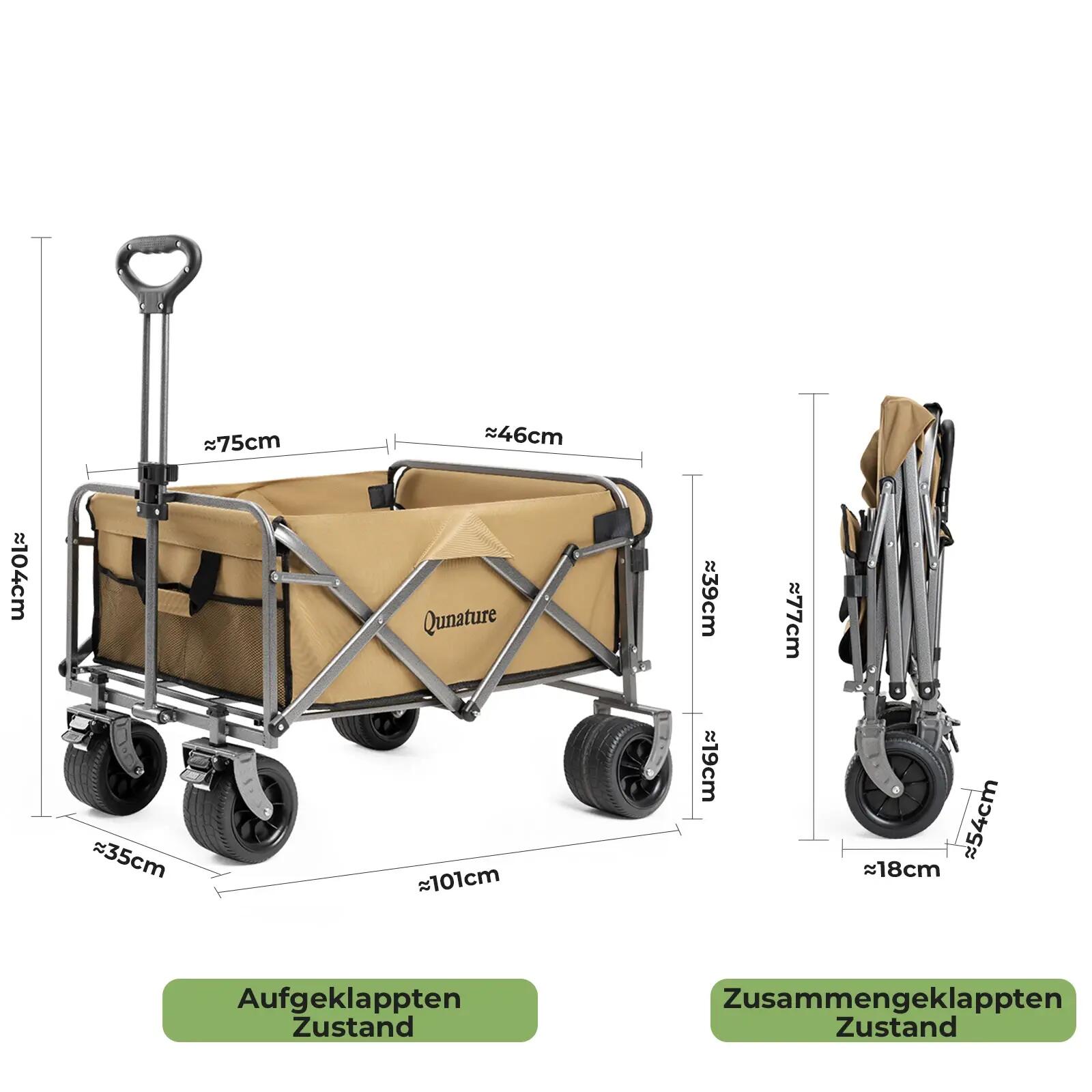 Qunature Chariot pliable de camping 150 kg, 180 L 7/8