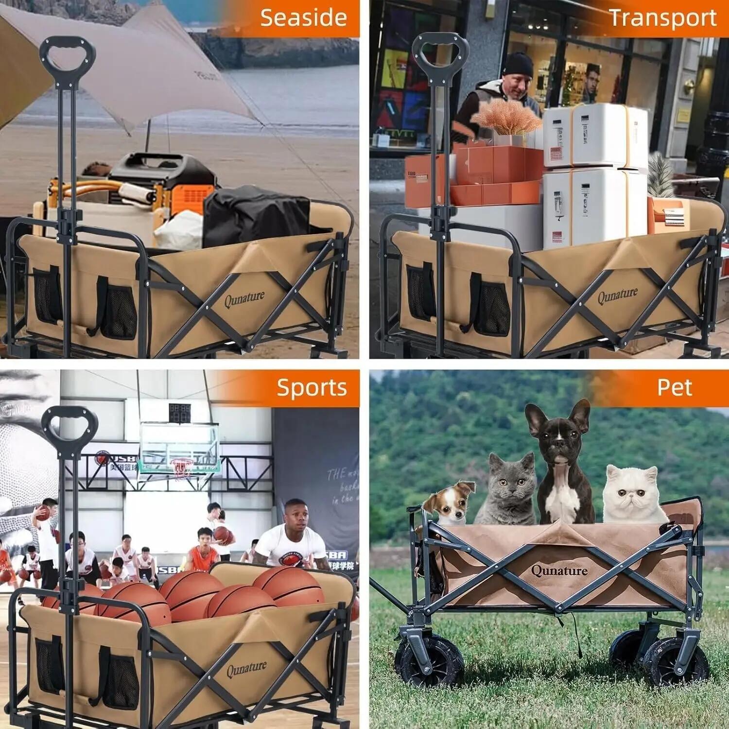 Qunature Chariot pliable de camping 150 kg, 180 L 5/8