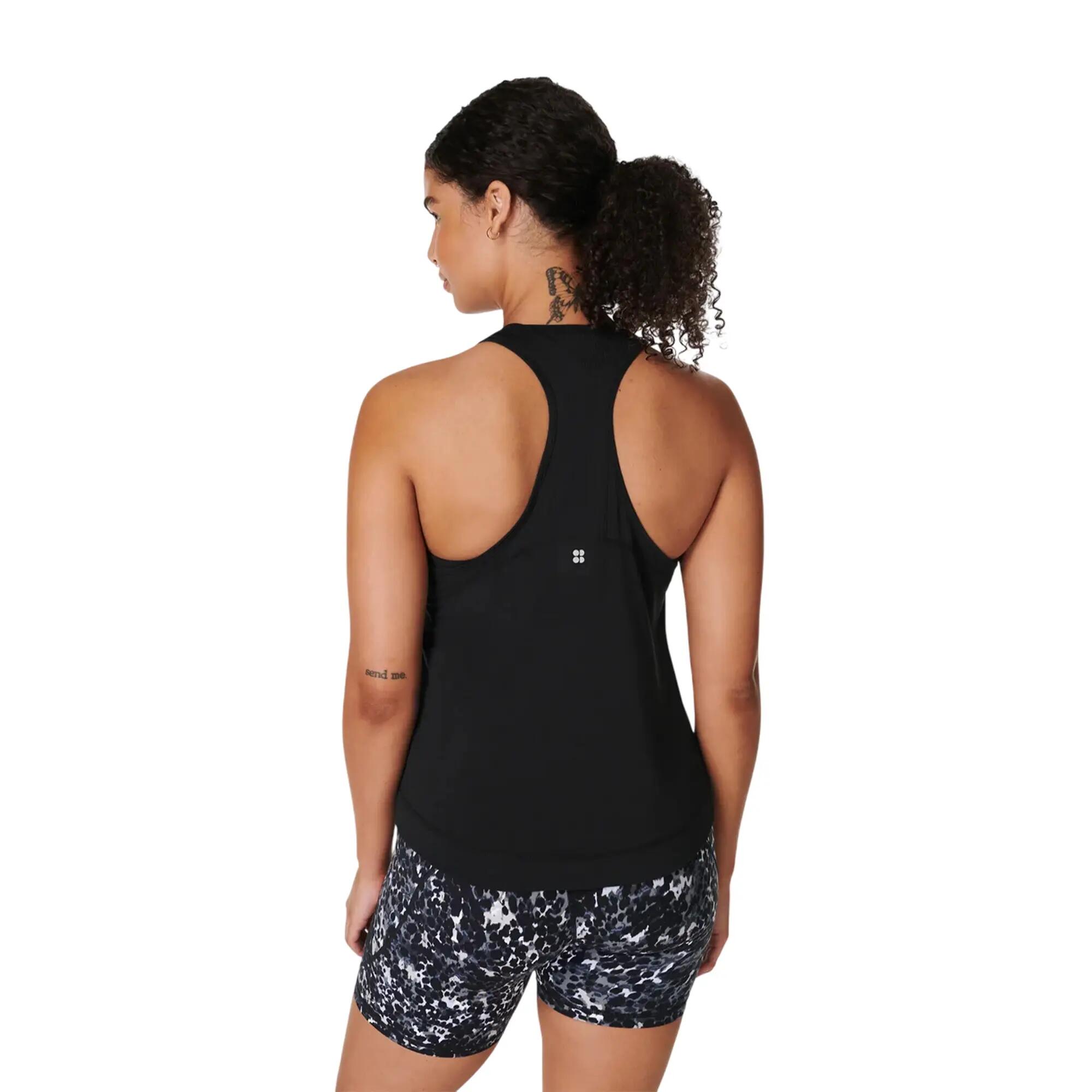 Camiseta Sin Mangas Breathe Easy Corriendo para Mujer Negro 3/3