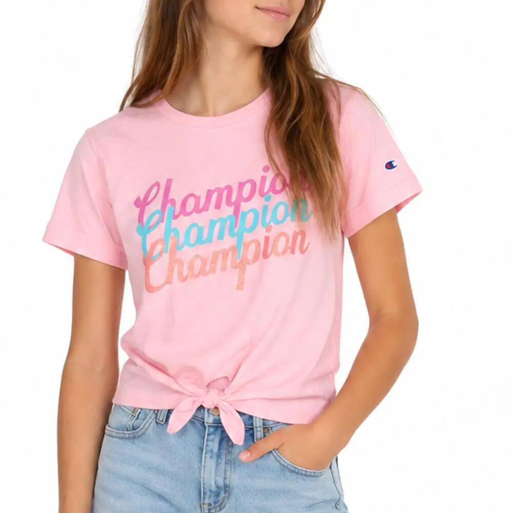 Camiseta Champion Gráfica Rosa Claro para Niña 1/3