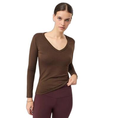 V-hals t-shirt met lange mouwen voor dames mandala
