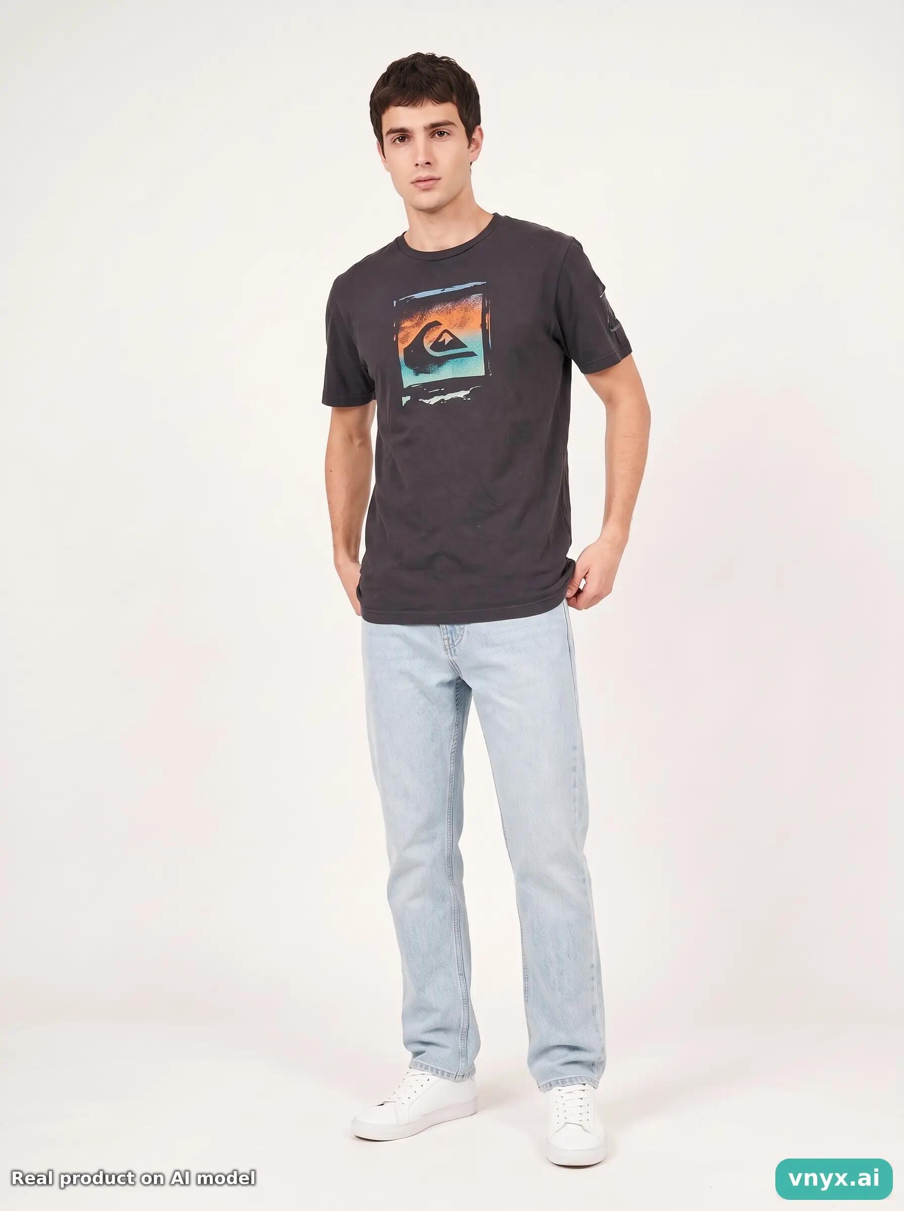 Second Life - Vintage Quiksilver Dark Charcoal T-Shirt Men S 6/6