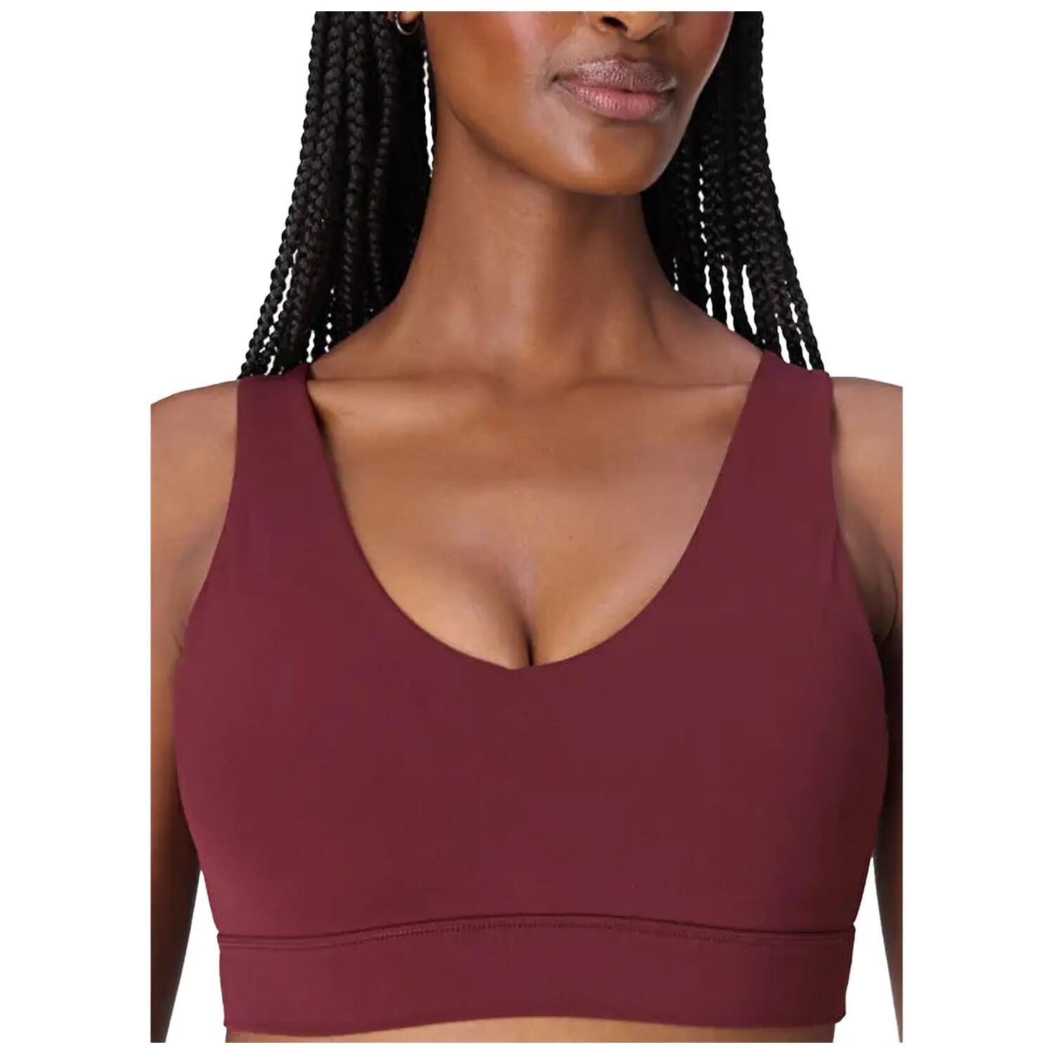 Brassière De Sport Yoga ULTIMATE STUDIO Femme (Rouge Grenat) 4/4