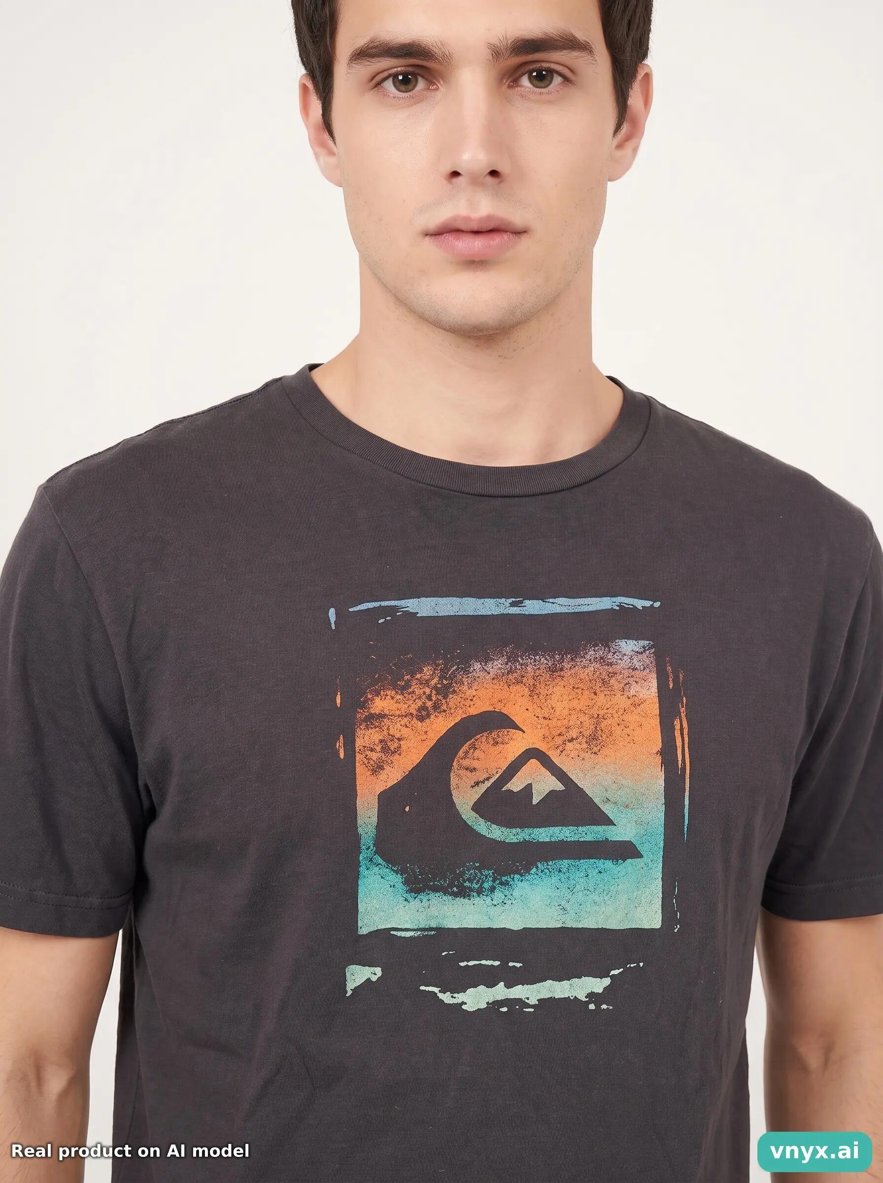 Second Life - Vintage Quiksilver Dark Charcoal T-Shirt Men S 5/6