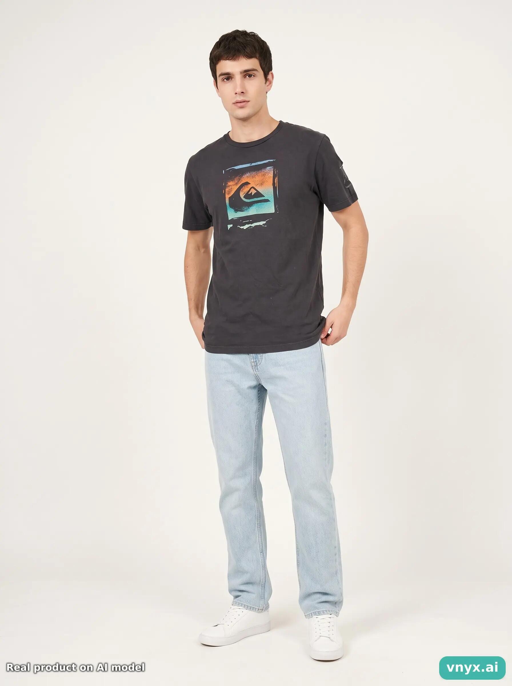 Second Life - Vintage Quiksilver Dark Charcoal T-Shirt Men S 3/6