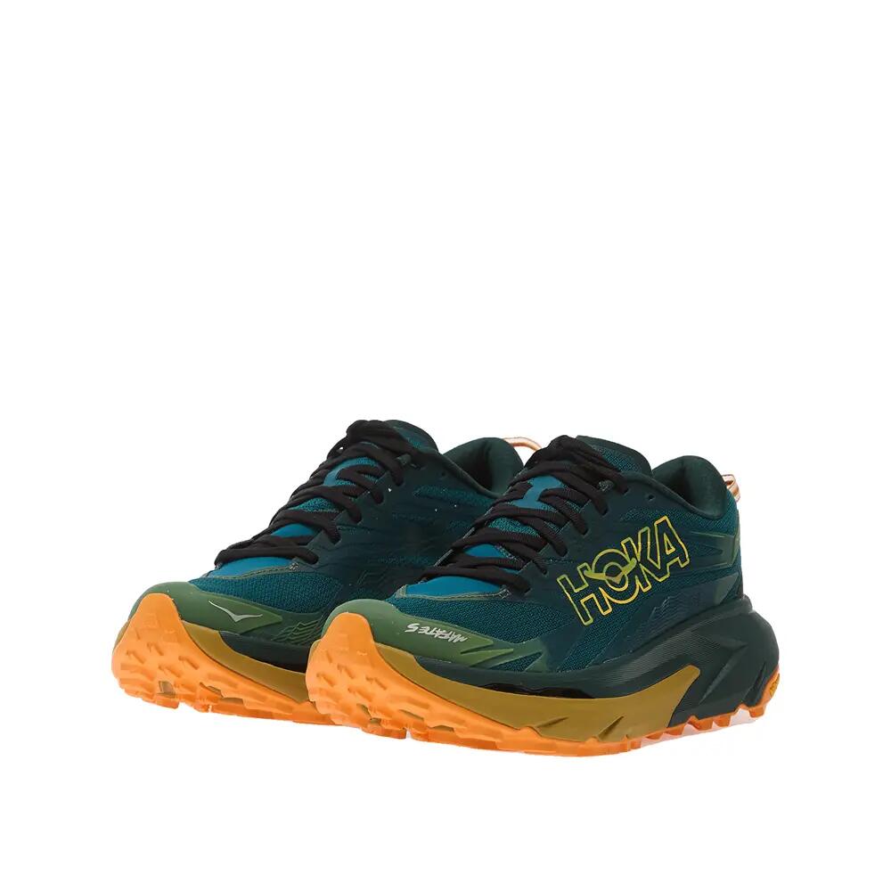 HOKA Mafate 5 Tidal Wave/Mustard Seed trail schoenen 3/8