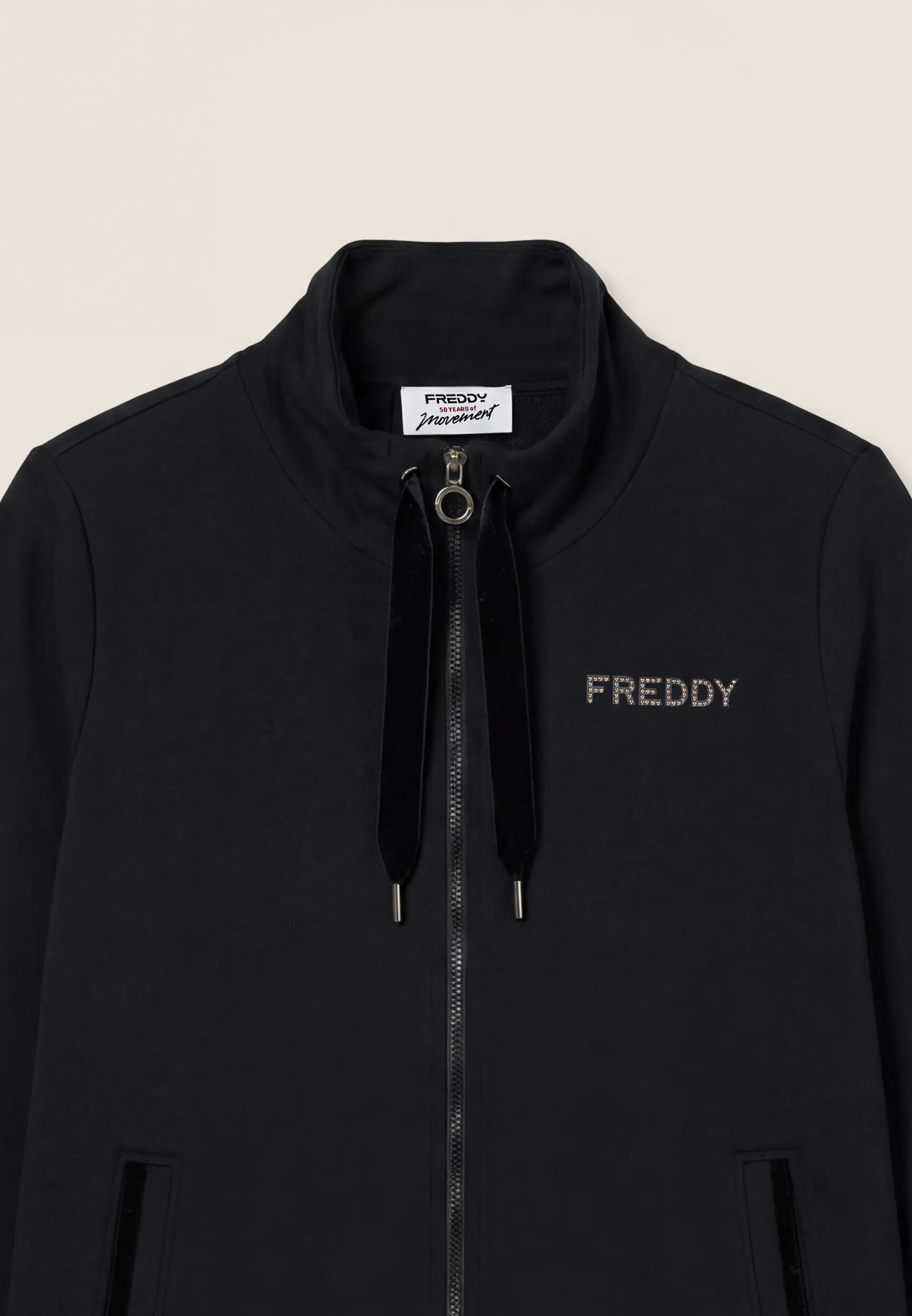 Sudadera para mujer con cuello alto, cremallera y abertura trasera 6/6