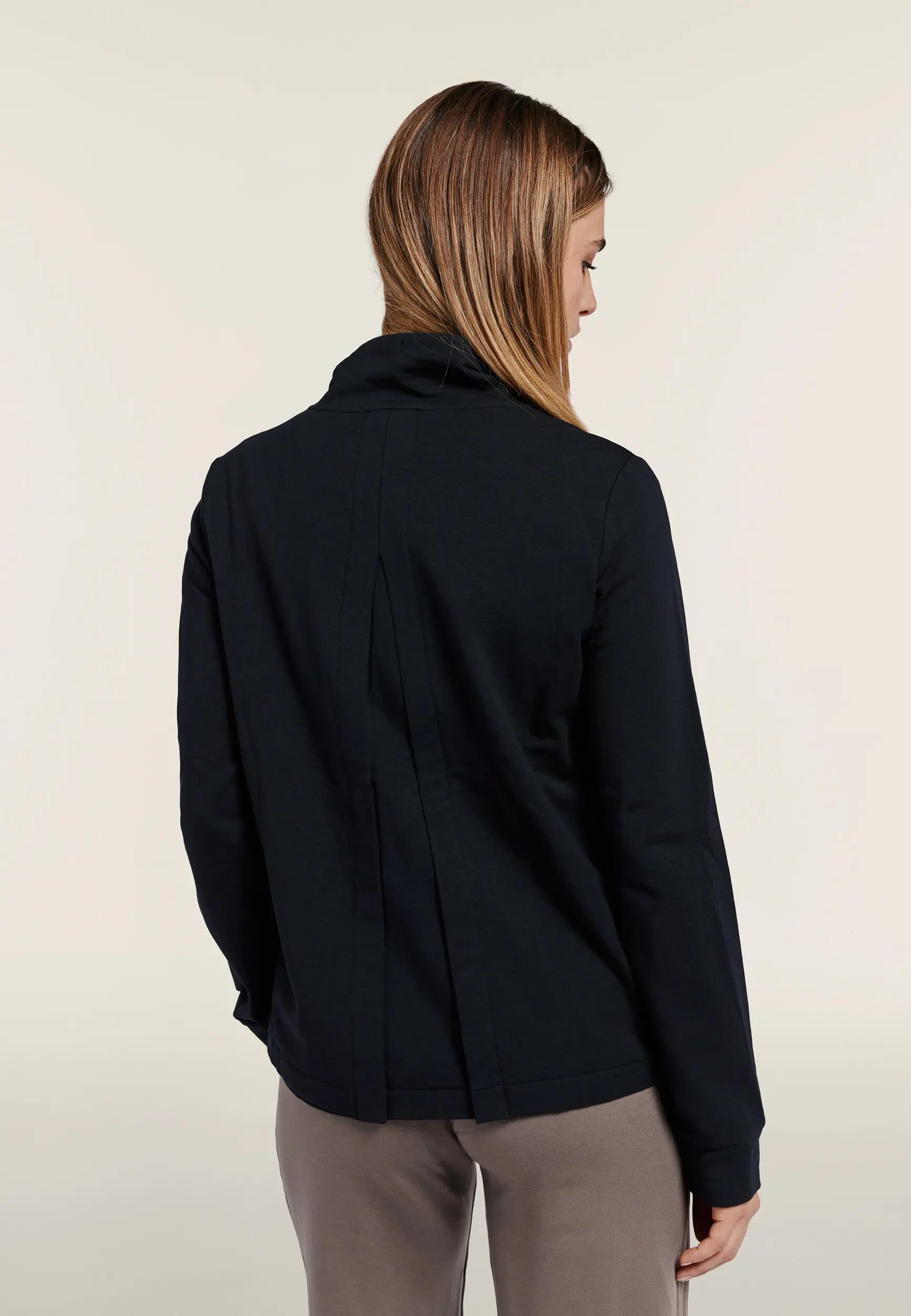 Sudadera para mujer con cuello alto, cremallera y abertura trasera 3/6