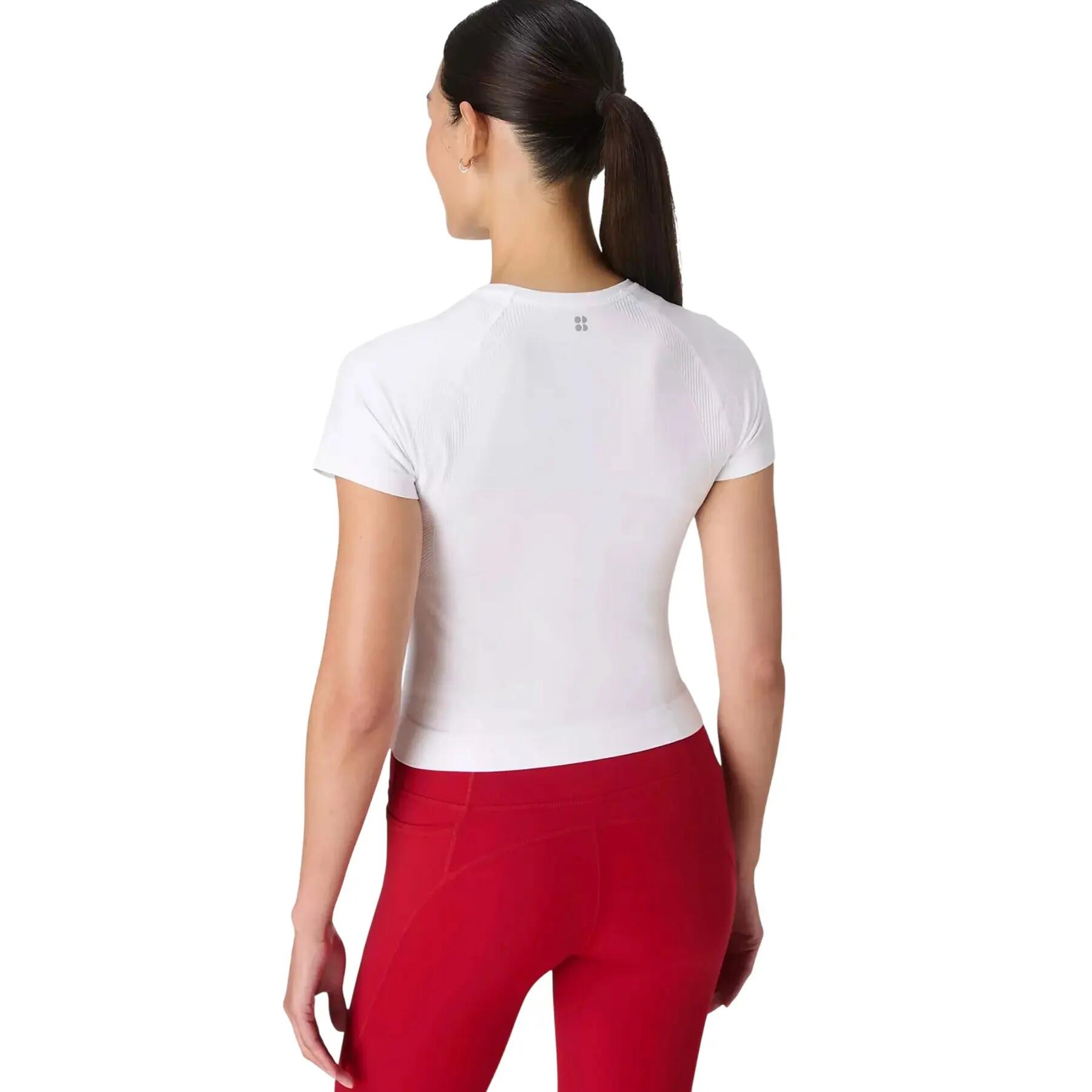 Camiseta Athlete Ejercicio para Mujer Blanco 3/4
