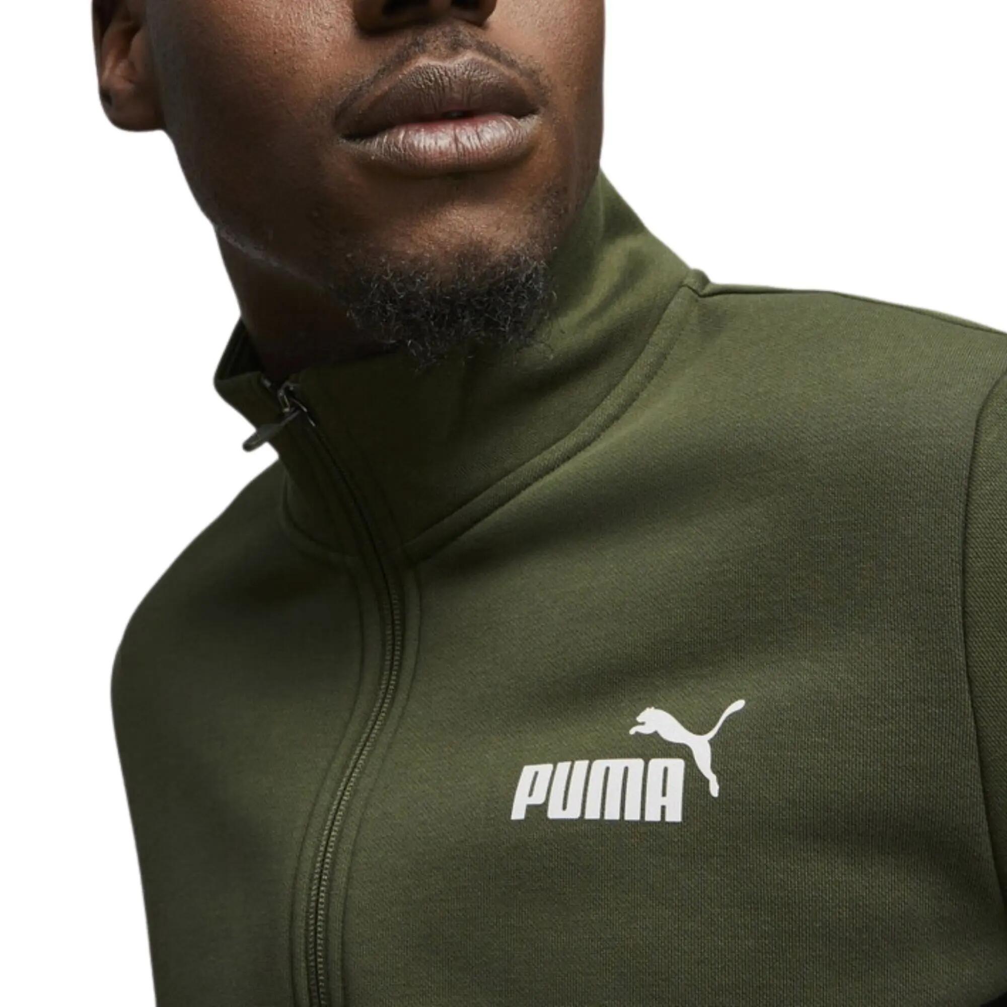 Puma - Survêtement Full Zip Homme Essentials Sweat, Vert 3/4