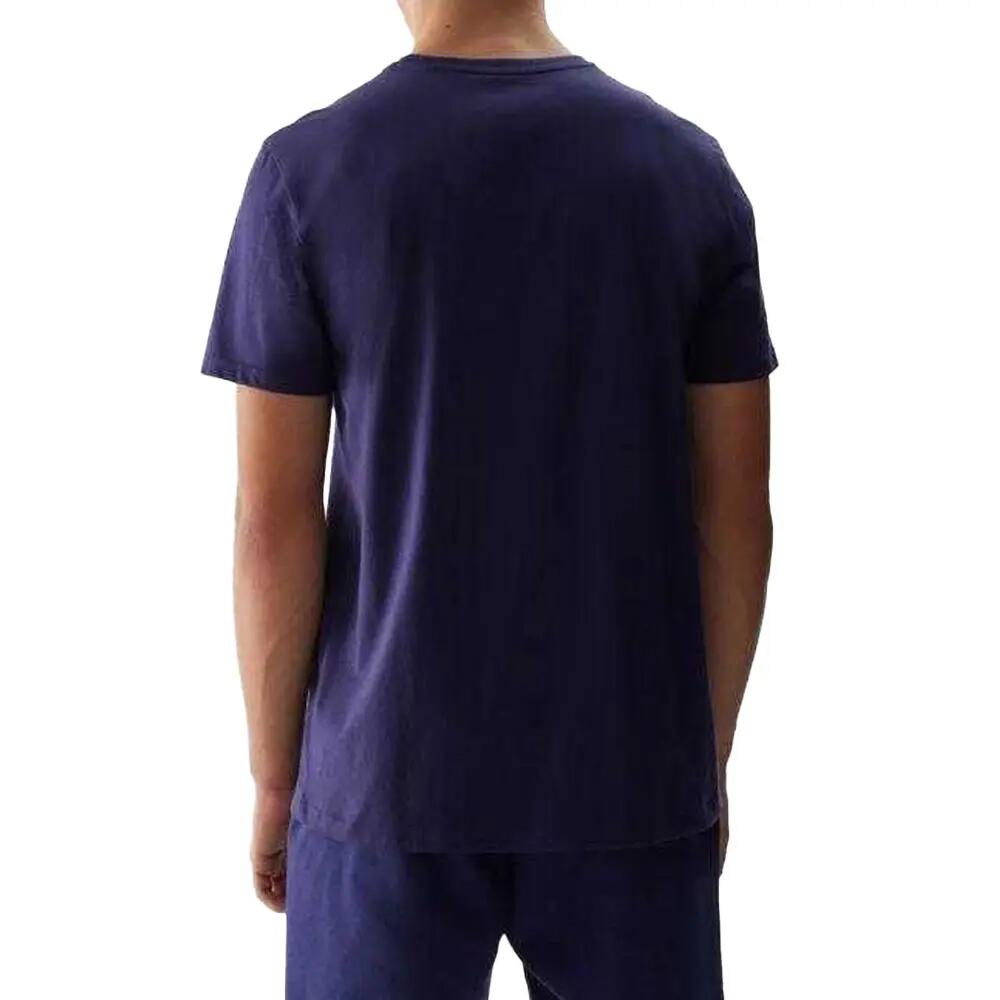 T-Shirt de algodão com logótipo grande para homem (Azul Marinho) 2/4