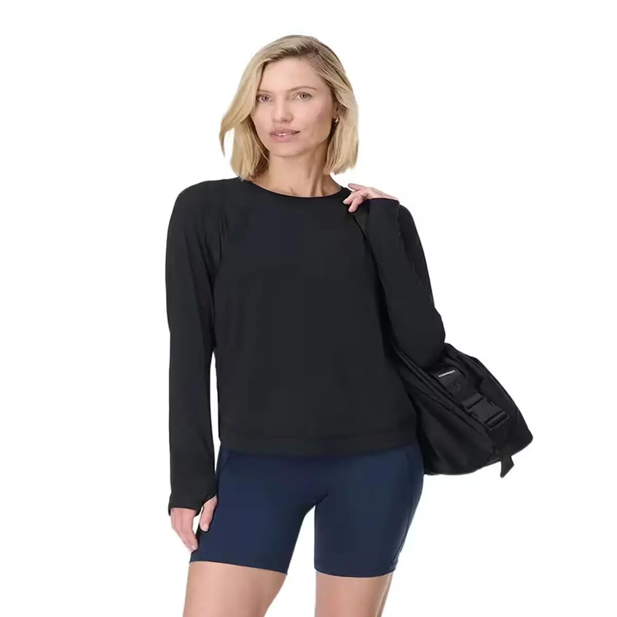 Jersey Breathe Easy de Manga Larga para Mujer Negro 2/3