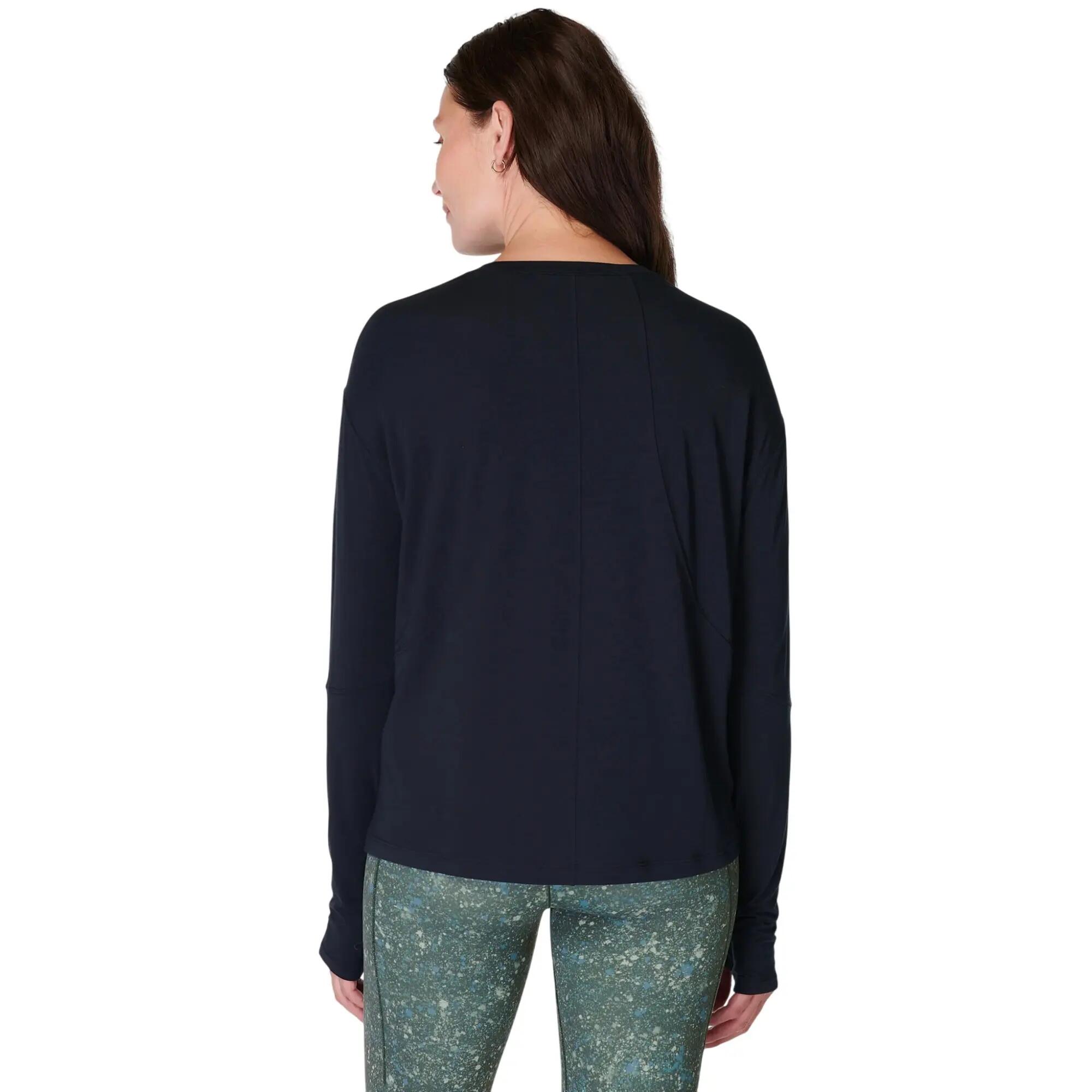 Jersey Soft Flow Studio de Manga Larga para Mujer Negro 3/4