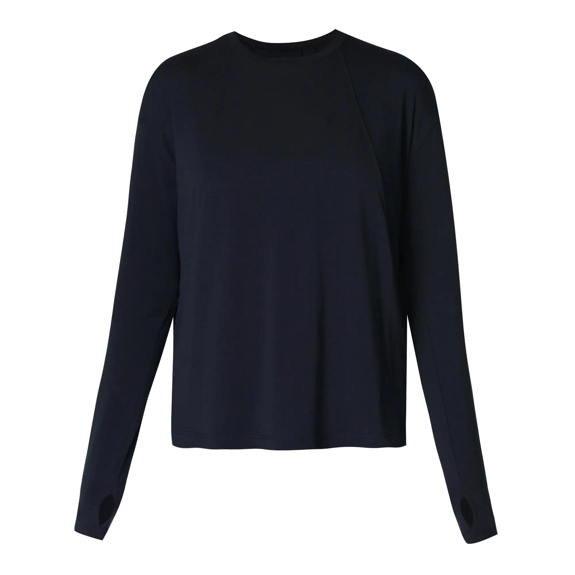 Jersey Soft Flow Studio de Manga Larga para Mujer Negro 2/4