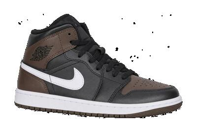 Heren - sneakers - mid-top - air jordan 1 mid - baroque brown, wit, zwart