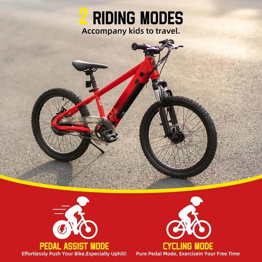 Kinder Jugendliche E-Mountainbike 20/24 Zoll 250W Akku 4/6