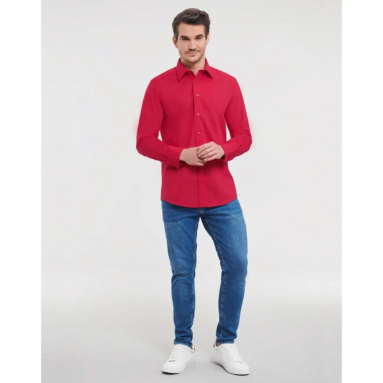 Bespoke Long Sleeve Shirt in Poplin Russell Athletic 3/5