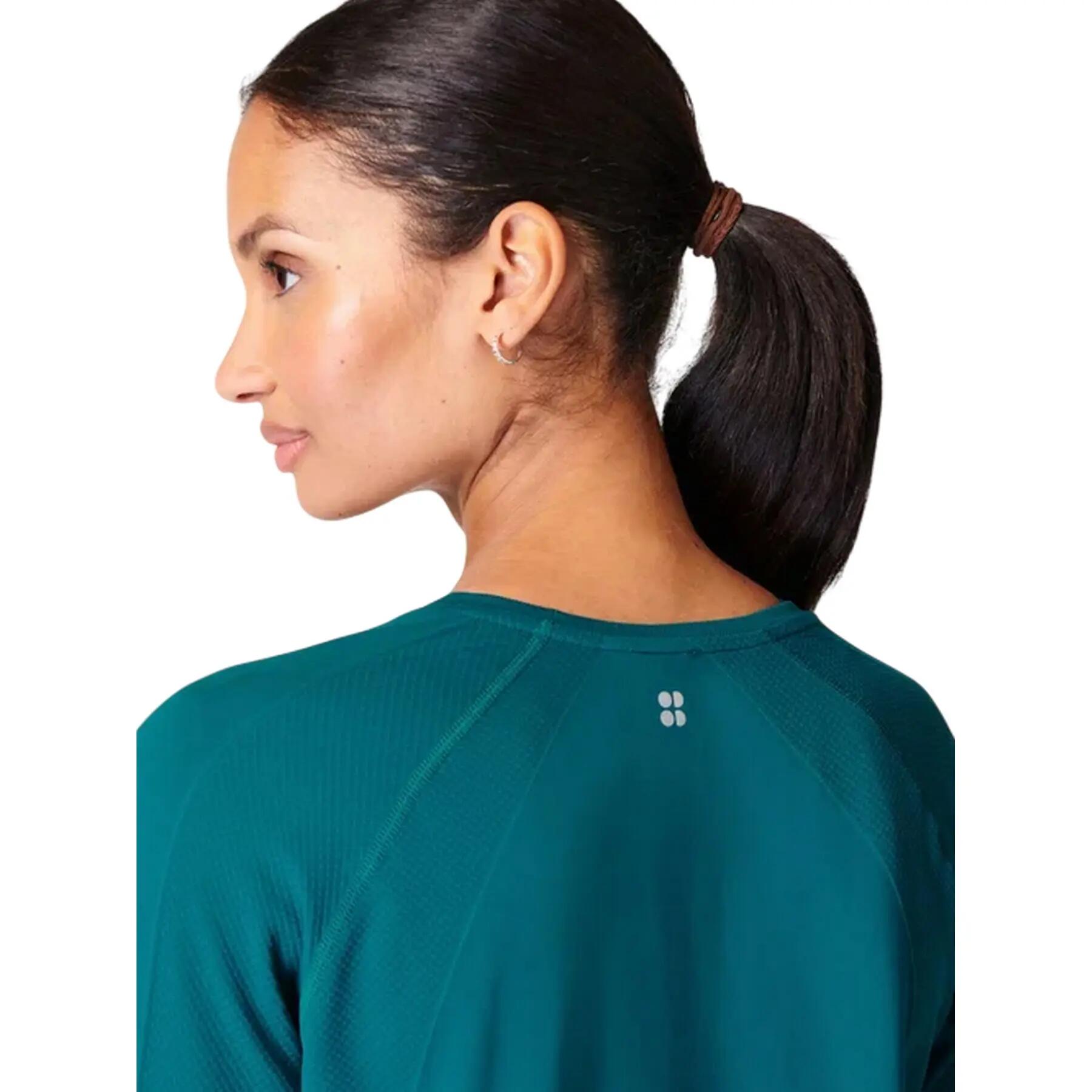 Top Atletico Peso Piuma Manica Lunga Donna Sweaty Betty Verde Scuro Verde 4/4