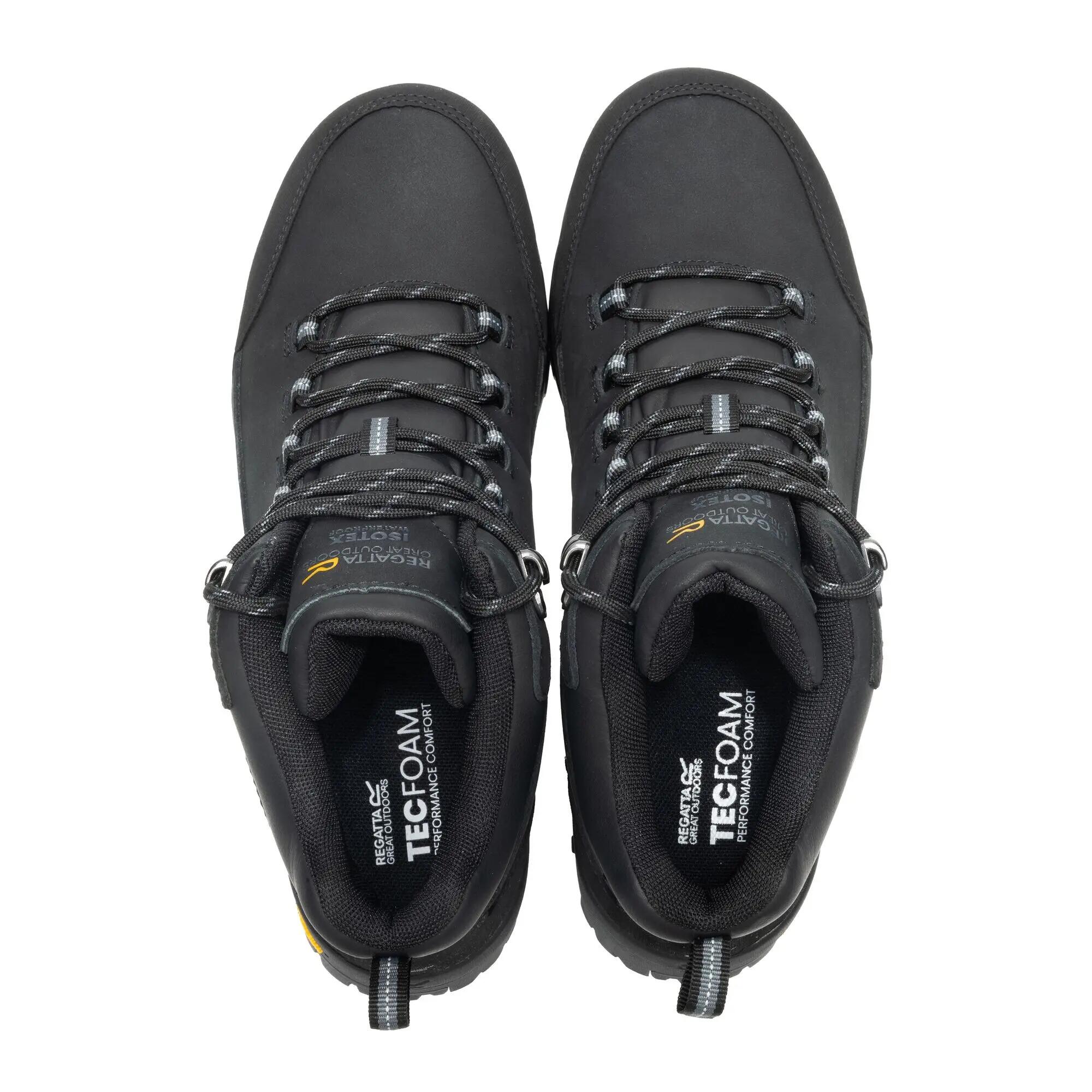Burrell leren wandelschoenen voor heren (Zwart) 4/7