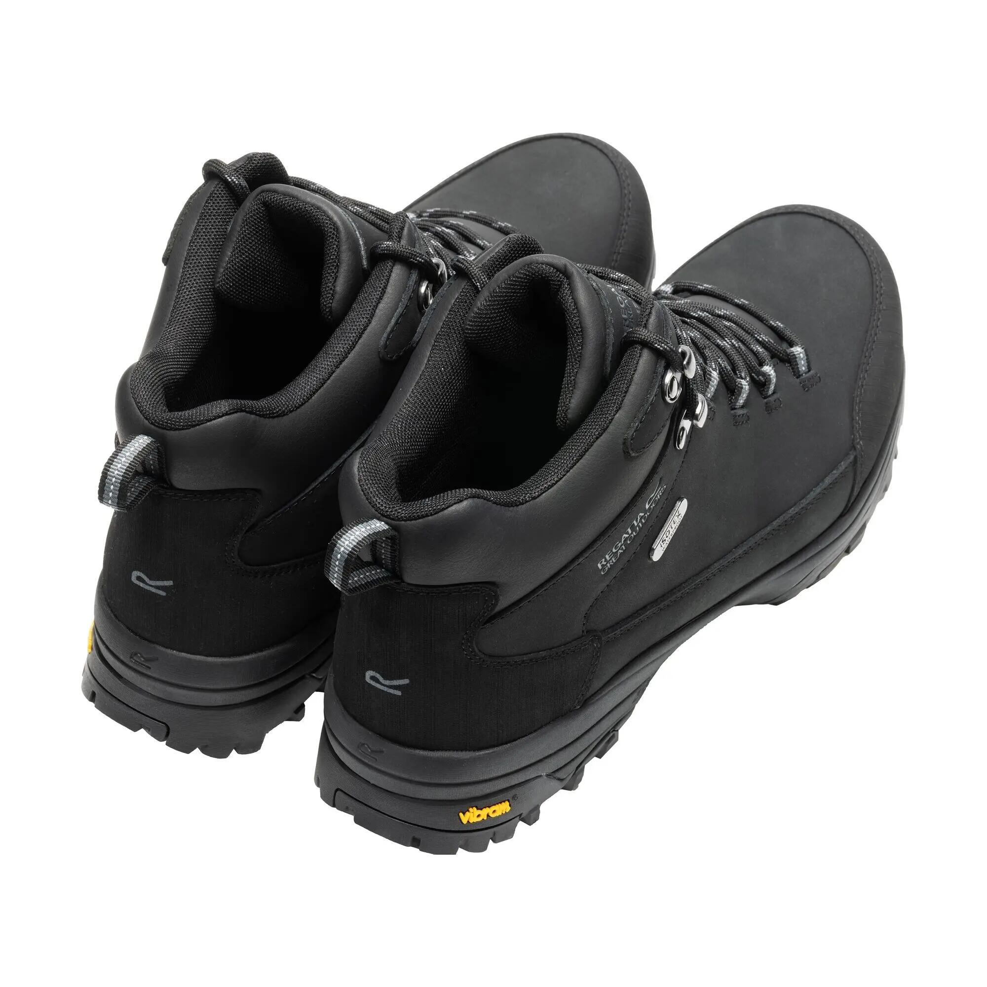 Burrell leren wandelschoenen voor heren (Zwart) 2/7