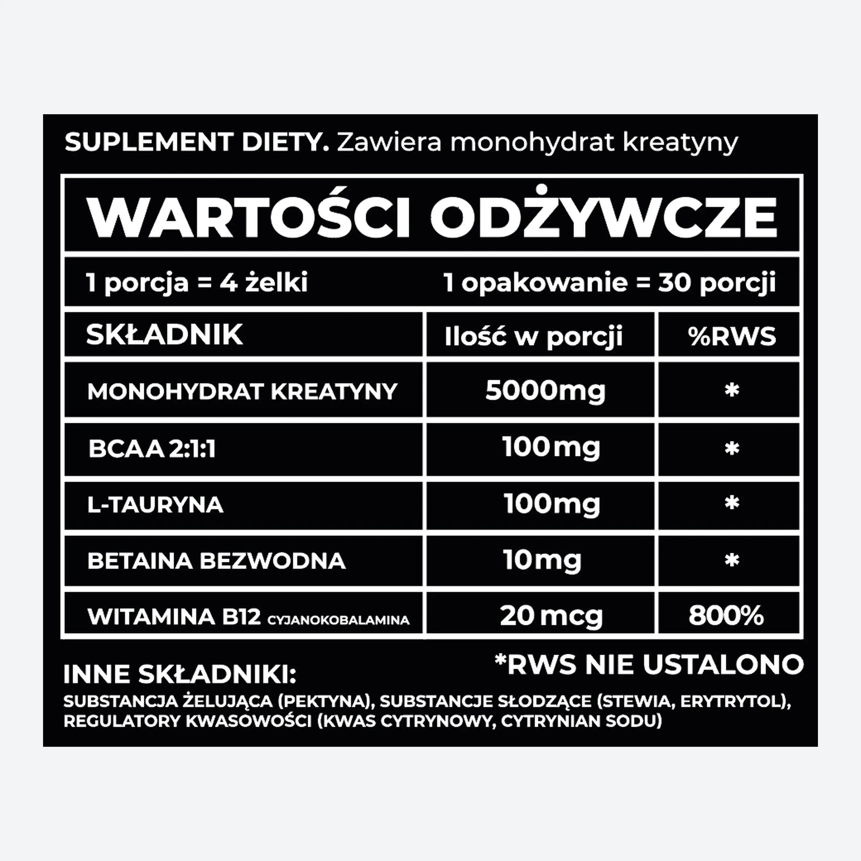 Żelki z kreatyną DMT no_caps Creatine 3 x 120 szt. 4/4