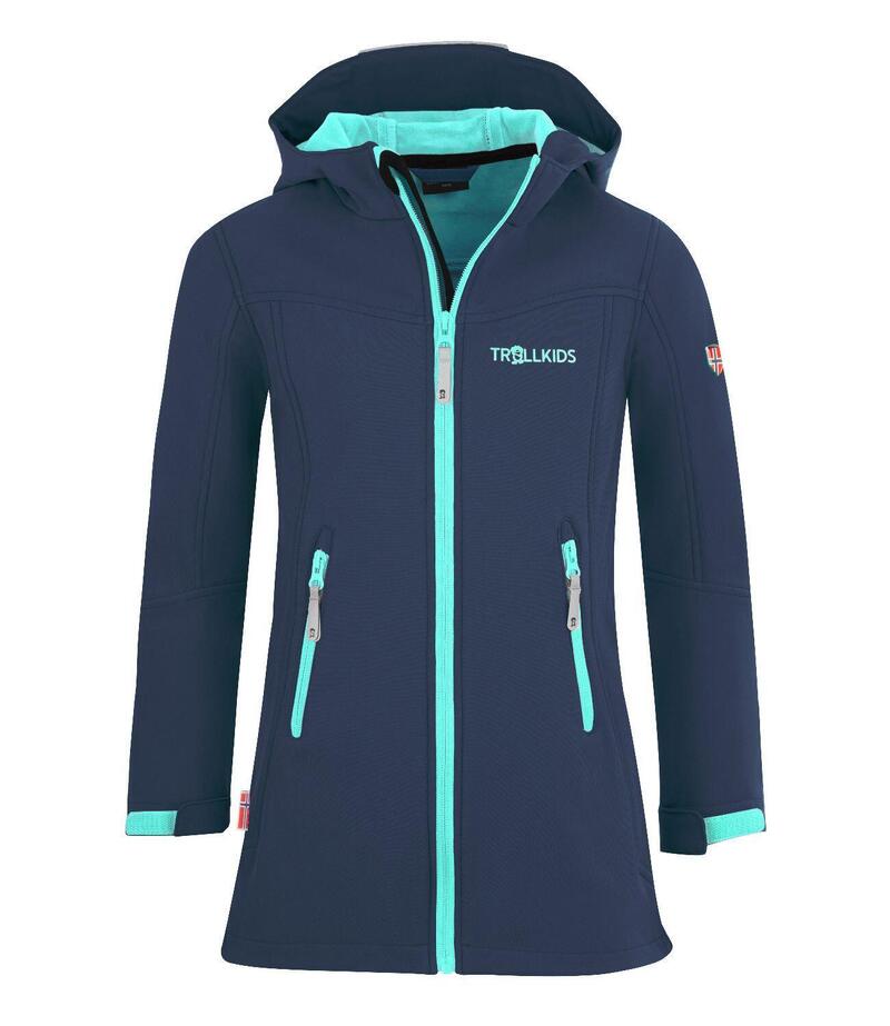 Kinder Mantel Parka Lillesand Marineblau/Türkis