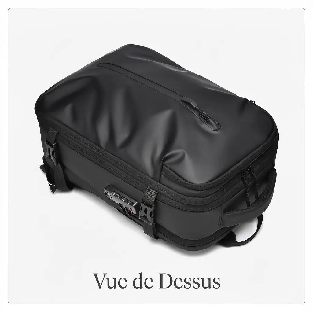 Sac à dos business extensible 25-30L avec serrure à code - Noir 5/10