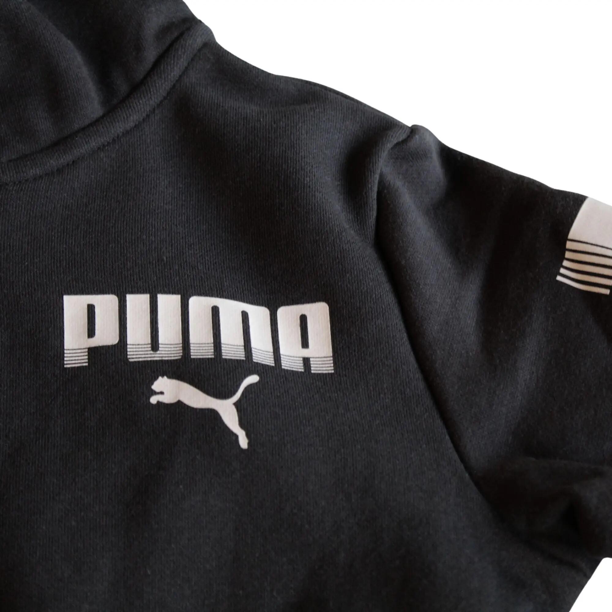 Puma - Survêtement Zippé à Capuche Enfant Essential Graphic Fleece, Noir 2/3
