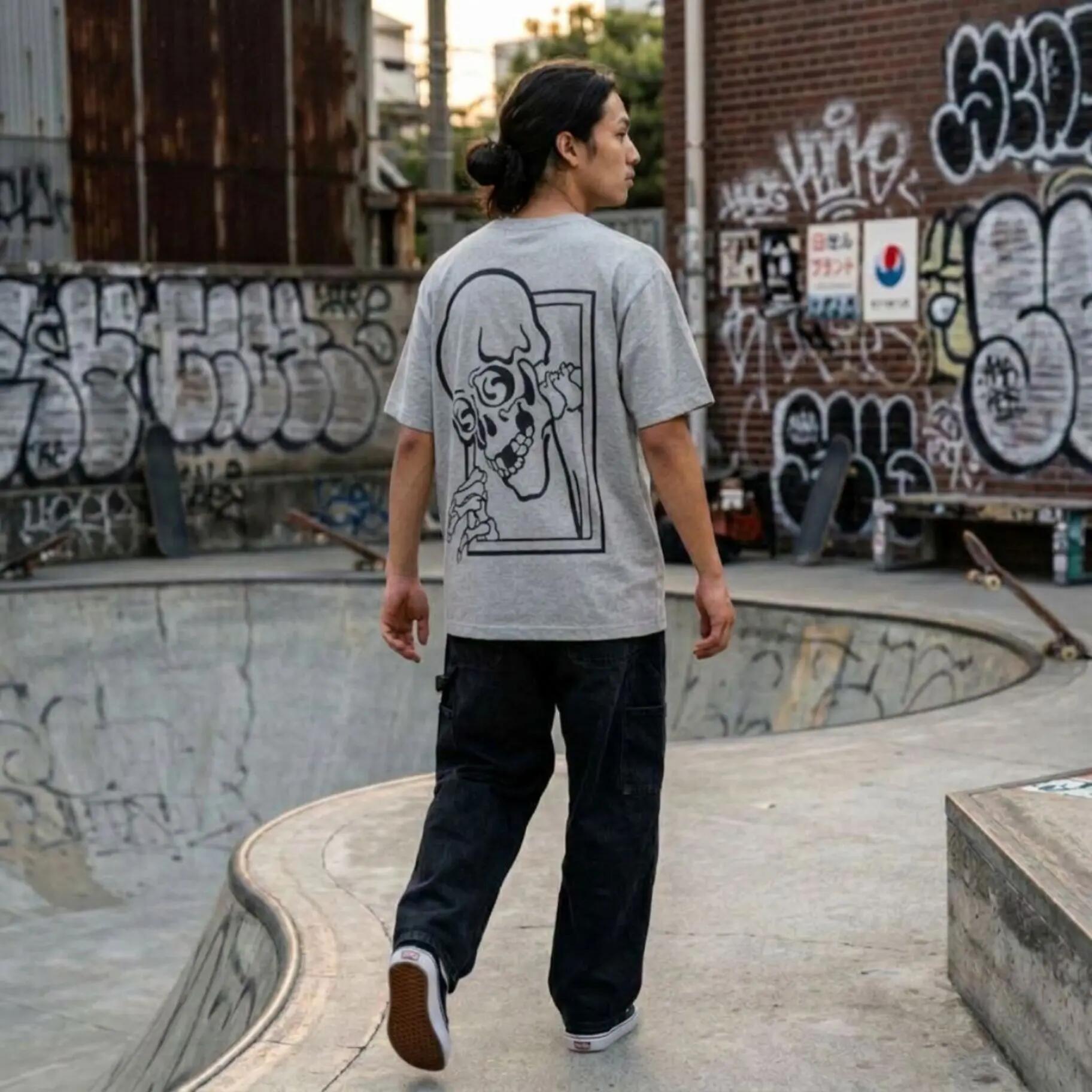 T-shirt Ghettoblaster Japan skeleton grey 8/8
