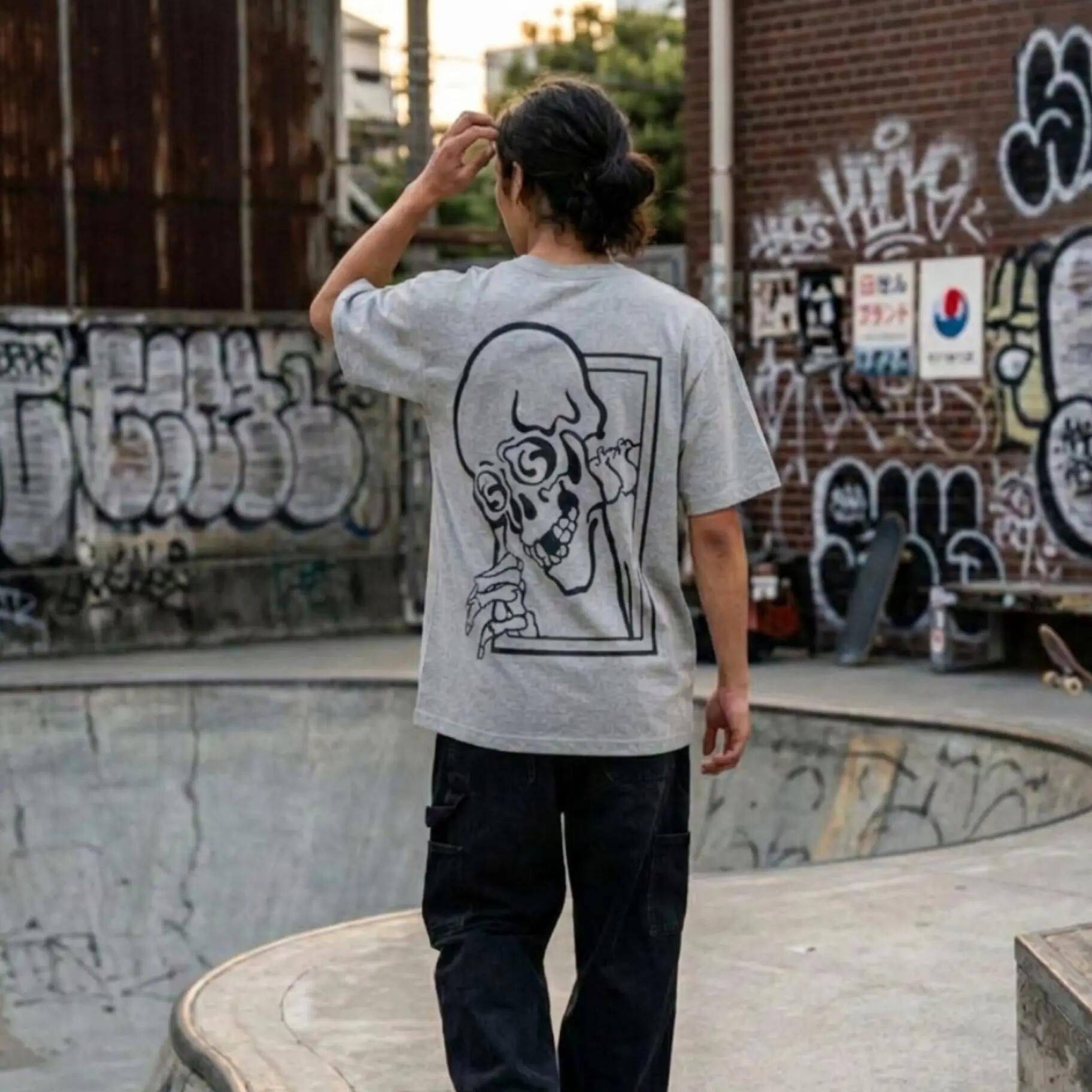 T-shirt Ghettoblaster Japan skeleton grey 7/8
