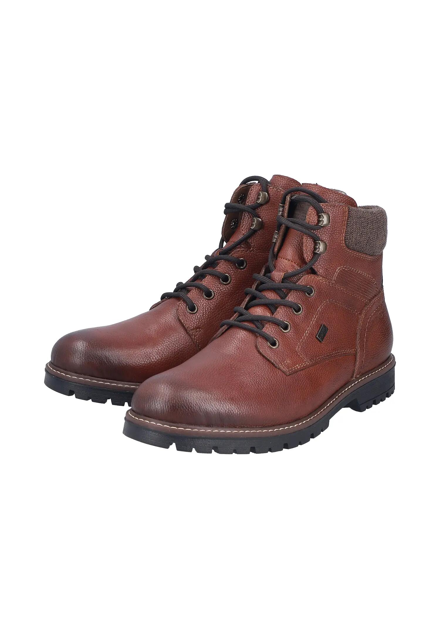 Rieker Herren Winterstiefel Leder Schnürstiefel Warmfutter Braun 7/7