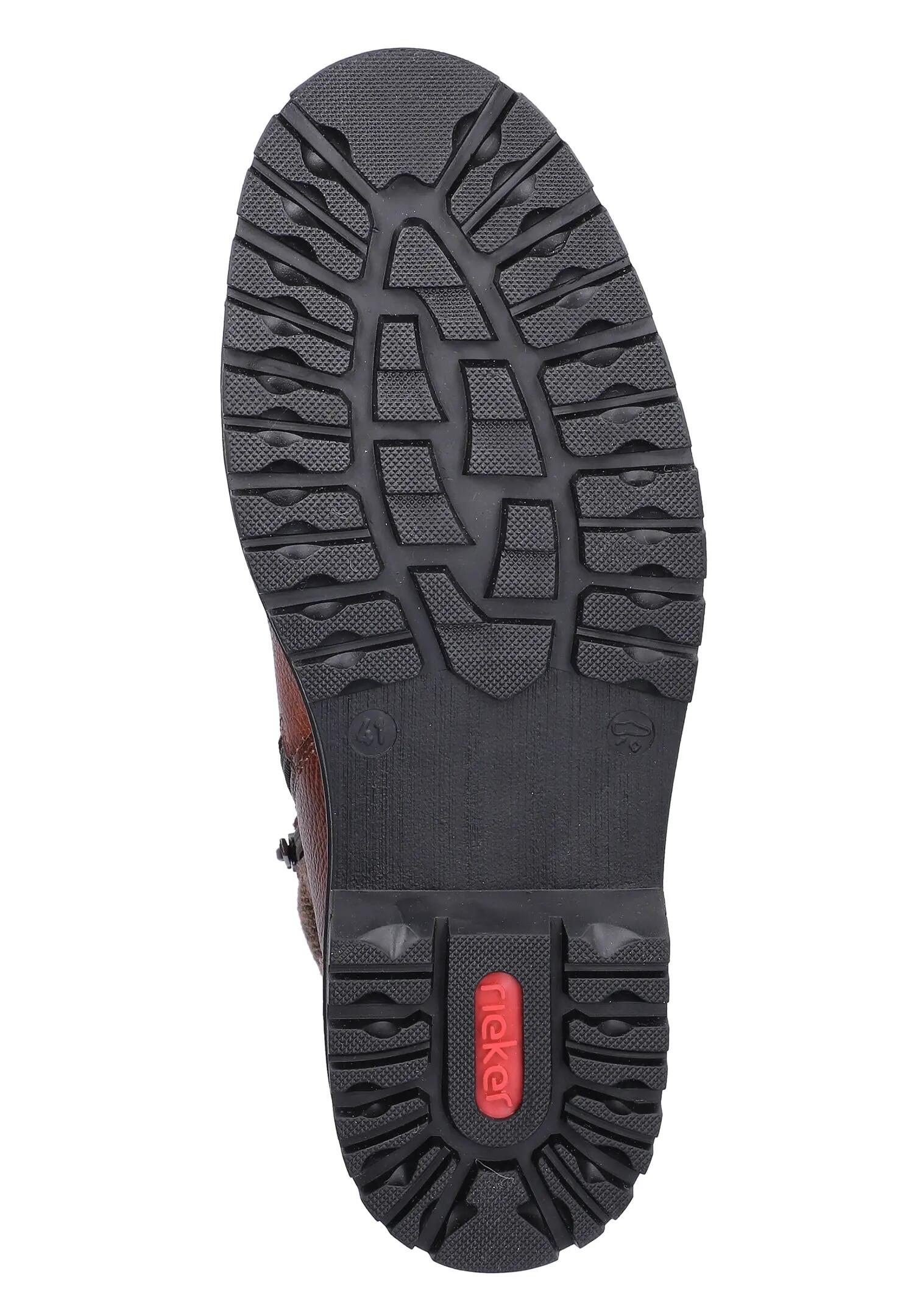 Rieker Herren Winterstiefel Leder Schnürstiefel Warmfutter Braun 6/7