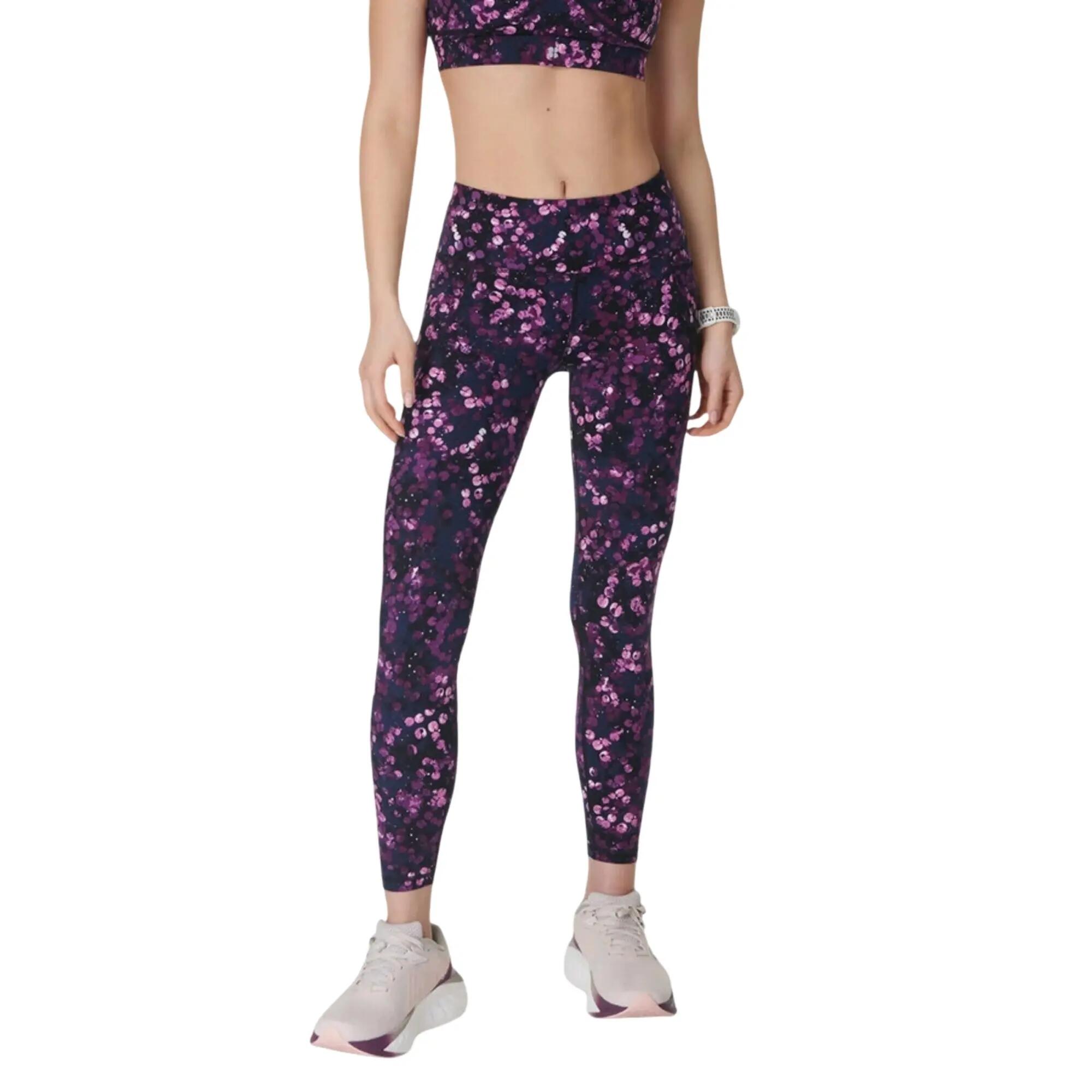 Legging 7/8 Entraînement Motif/style Léopard POWER SPLASH Femme (Violet) 4/4