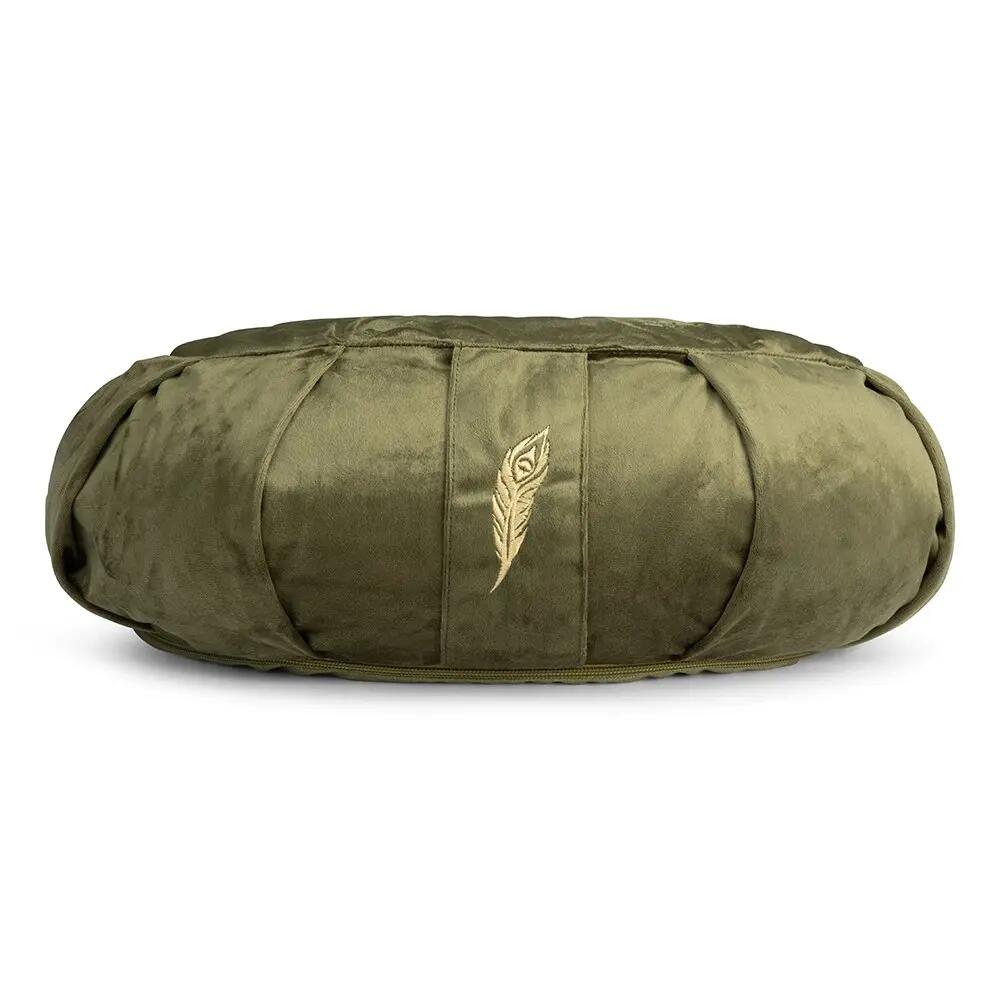 Coussin de méditation et yoga - Velours Vert - Demi-lune 12 x 45 cm 4/4