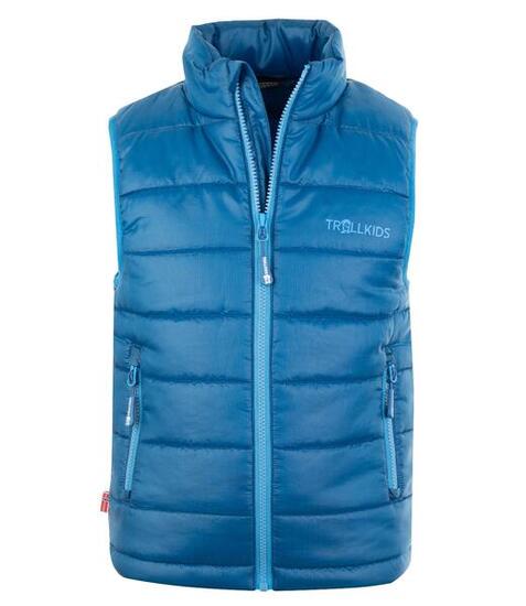 Gilet enfant en polyfibre Trondheim coupe-vent bleu minuit
