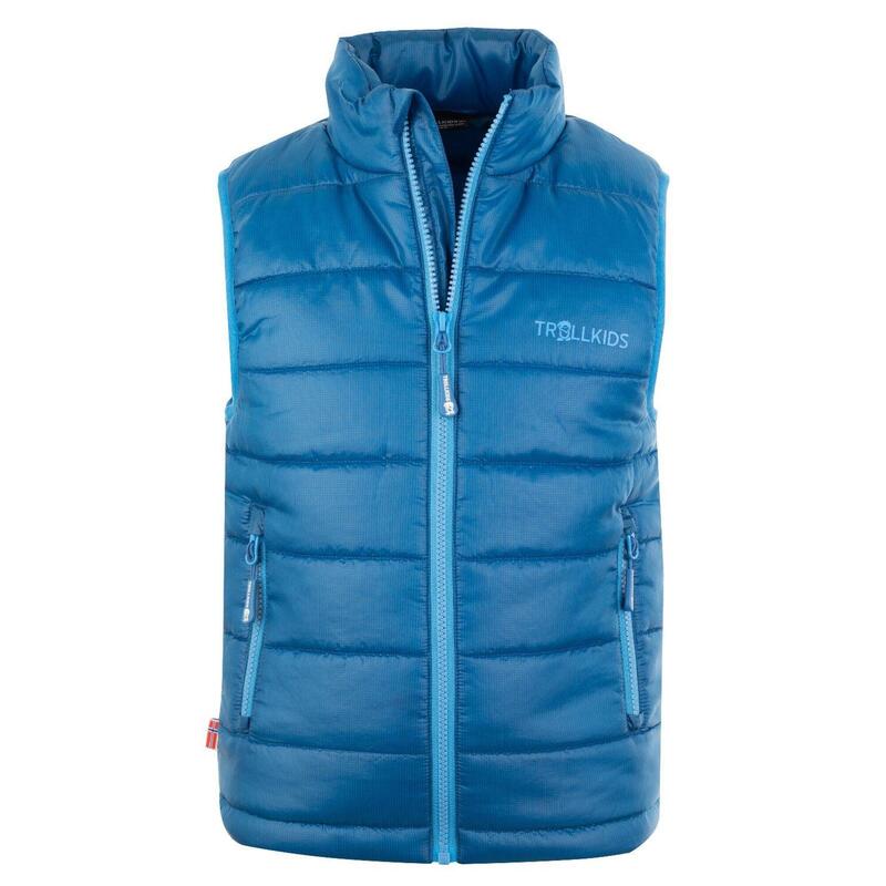 Gilet enfant en polyfibre Trondheim coupe-vent bleu minuit