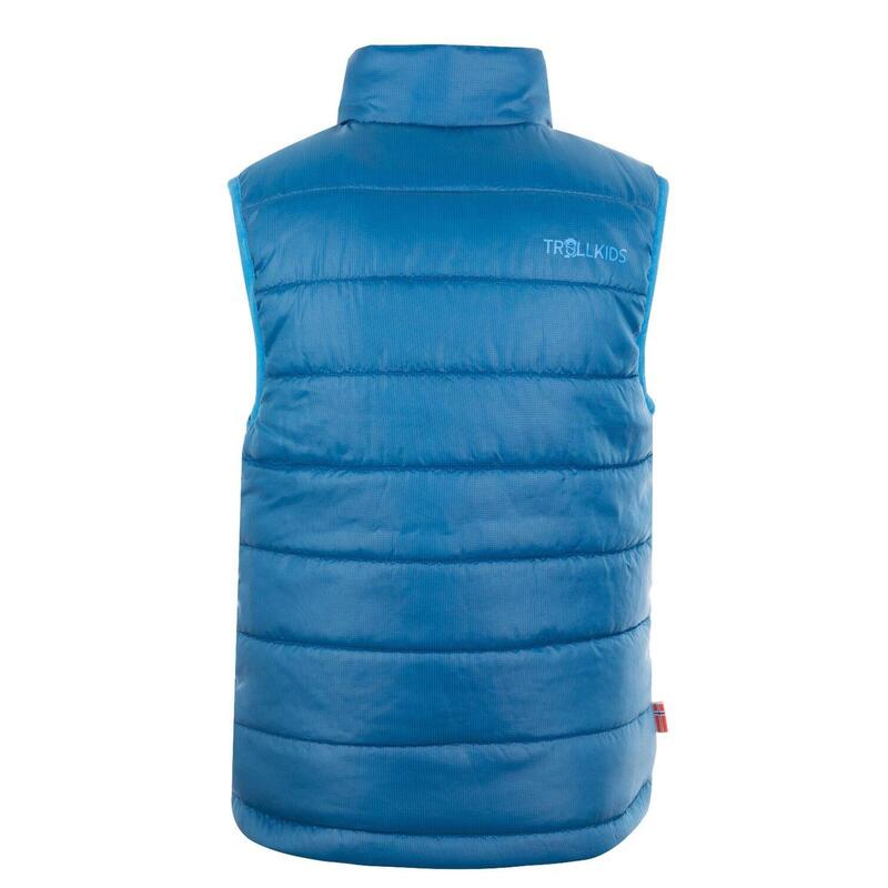 Gilet enfant en polyfibre Trondheim coupe-vent bleu minuit