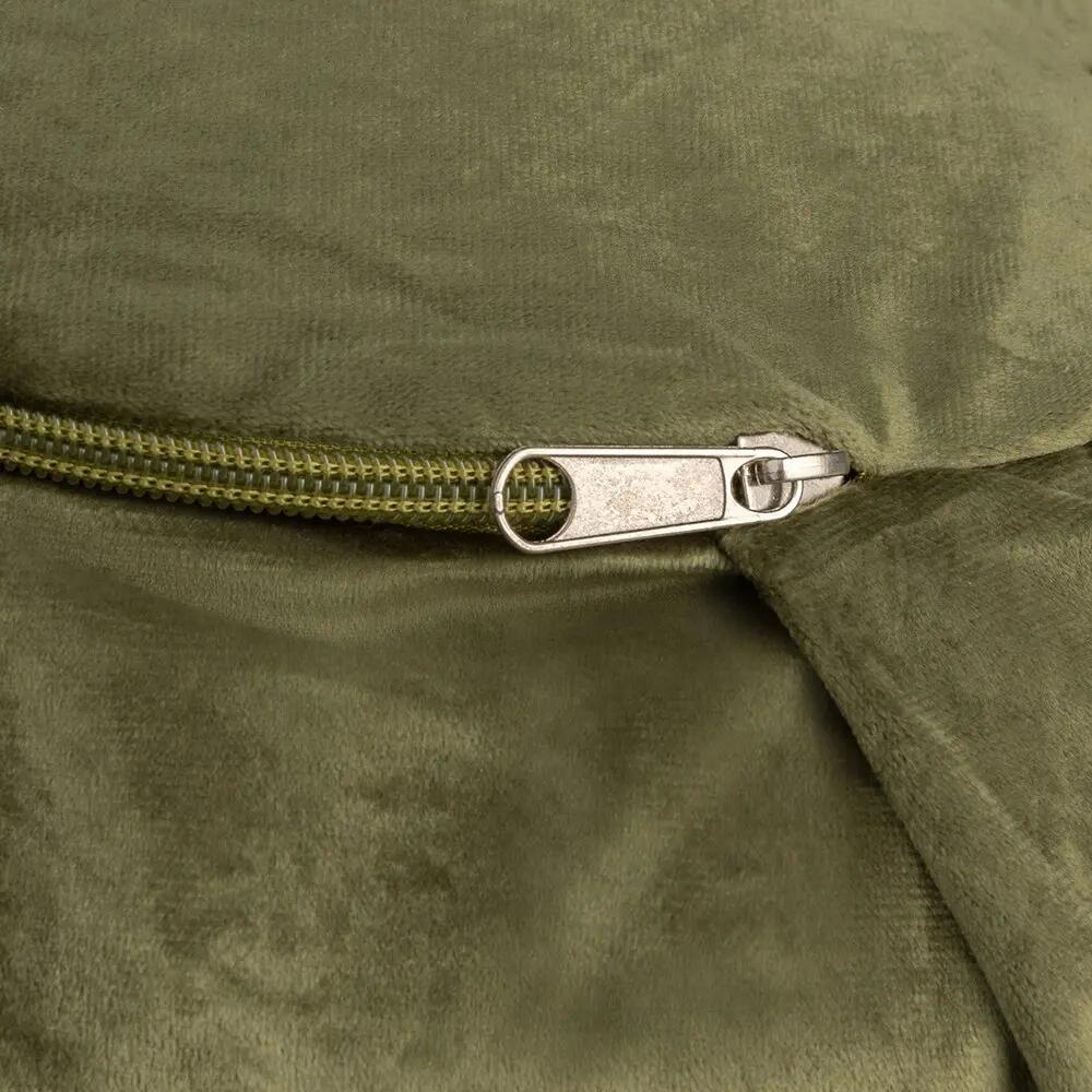 Coussin de méditation et yoga - Velours Vert - Demi-lune 12 x 45 cm 3/4