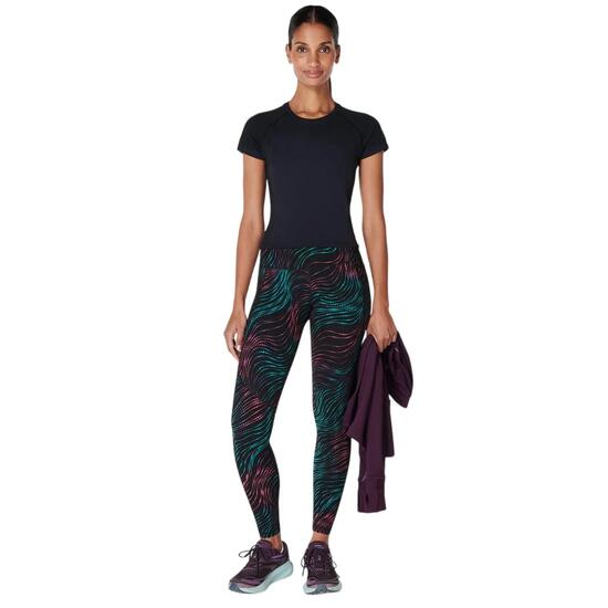 Legging Entraînement Motif/style Ondulé POWER 7/8 Femme (Noir)