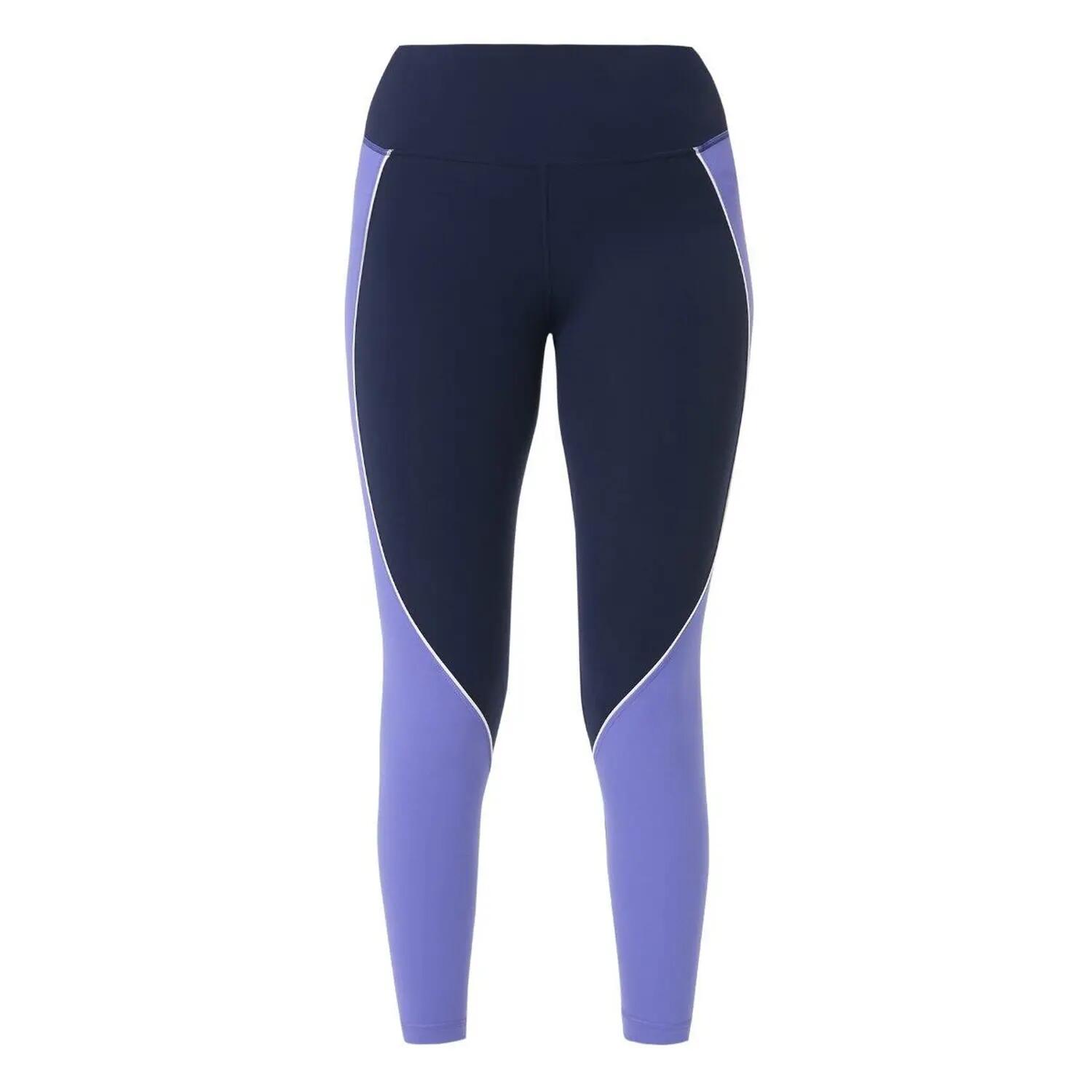 Leggings Power 7/8 Diseño Colores Sólidos Ejercicio para Mujer Azul Marino, aura 2/3