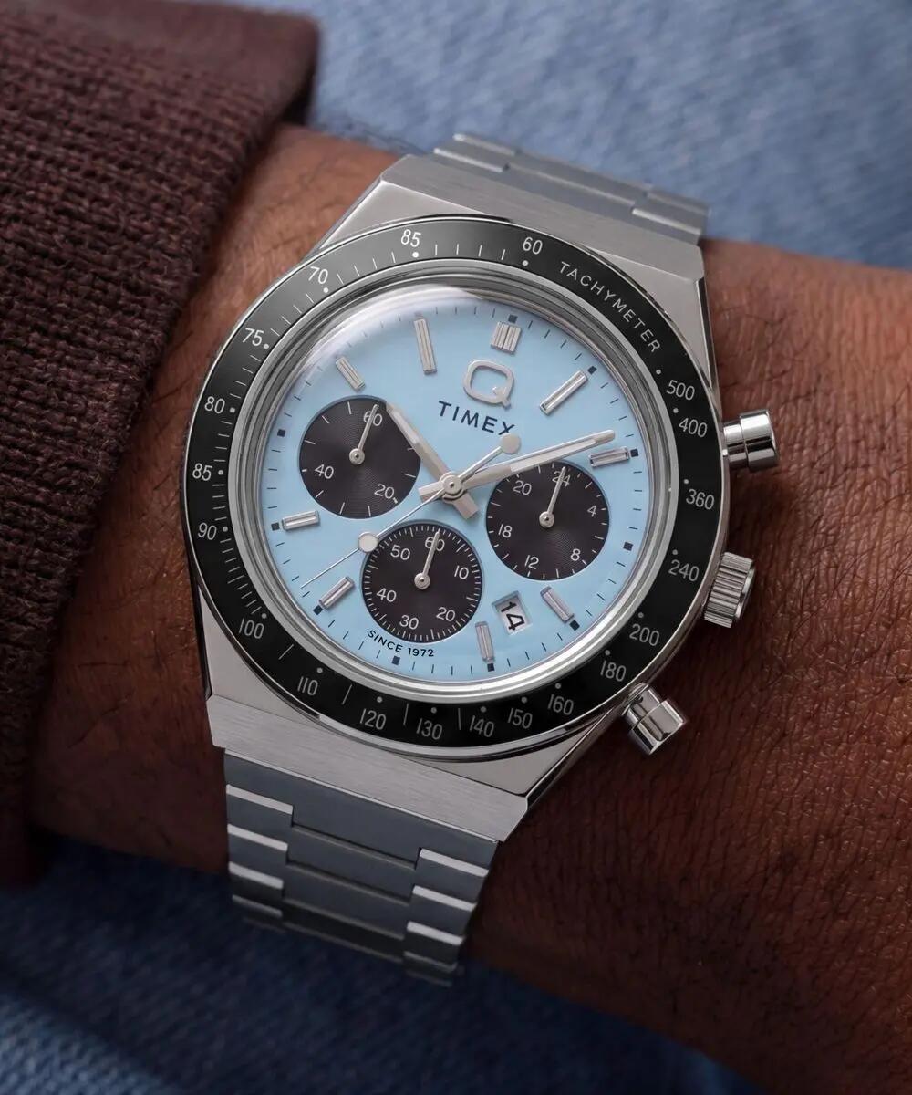 Timex Chronographe Montre Argent/Bleu TW2Y88600 6/6