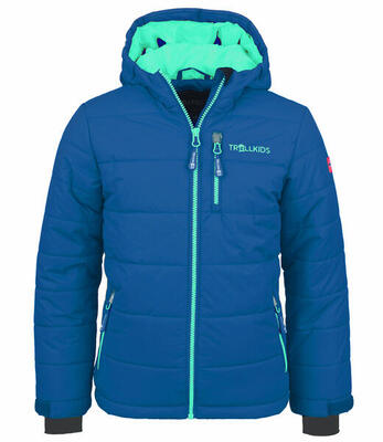 Kinder winterjas hemsedal waterdicht winddicht middernachtblauw/mint donker