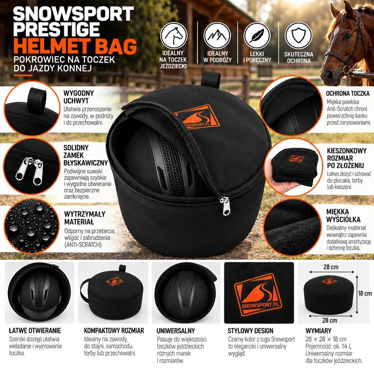 Pokrowiec na toczek Kask jeździecki SnowSport Prestige Anti-Scratch 2/7