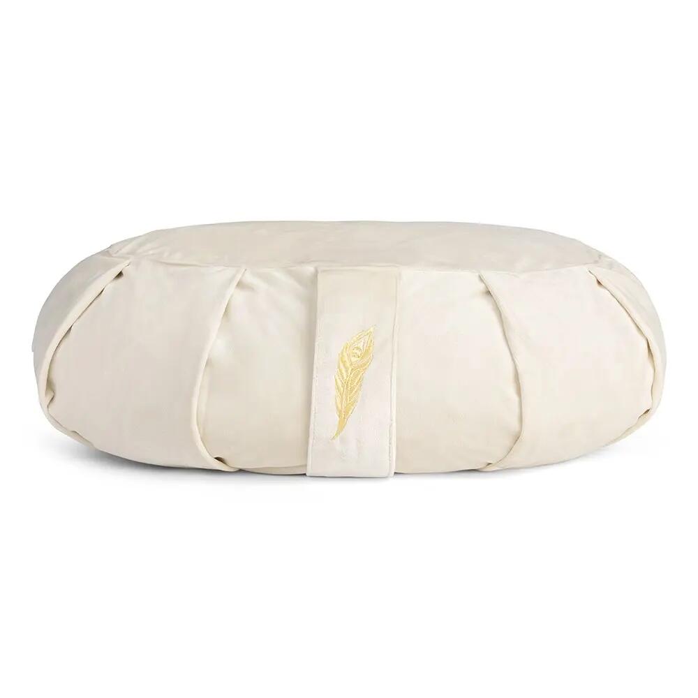 Meditatiekussen - Yoga Kussen - Velvet Crème - Halve Maan 12 x 45 cm 4/4