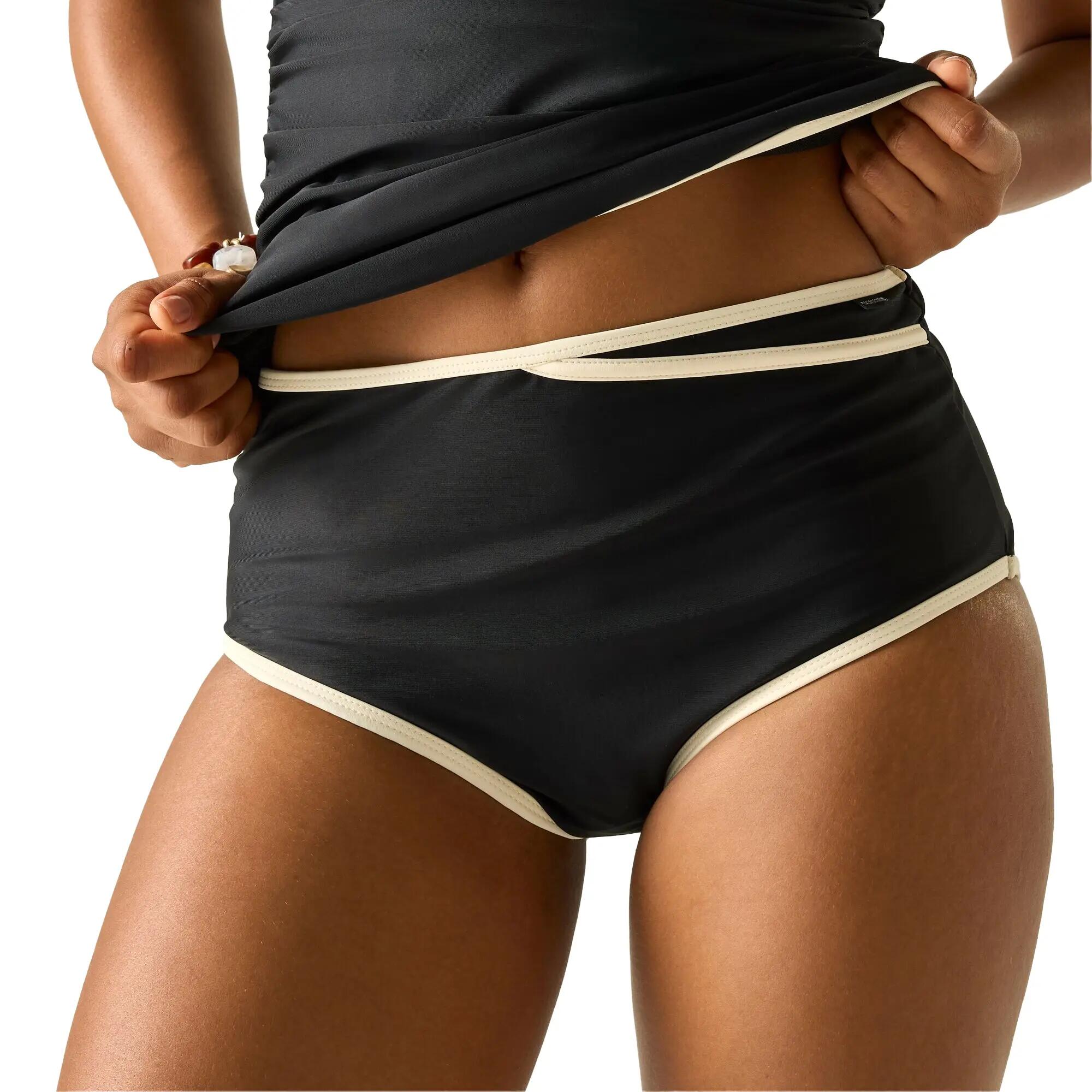 Bas De Maillot De Bain Extensible À Taille Haute Effet Gainant Motif/style Bord 6/7