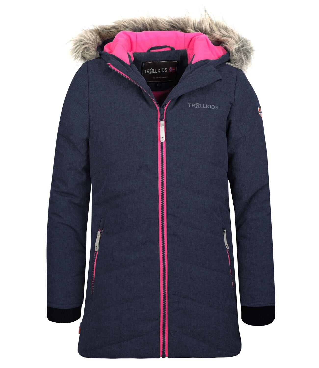 TROLLKIDS Kinder Winterjacke Lifjell Wasserabweisend Marineblau / Vipergrün