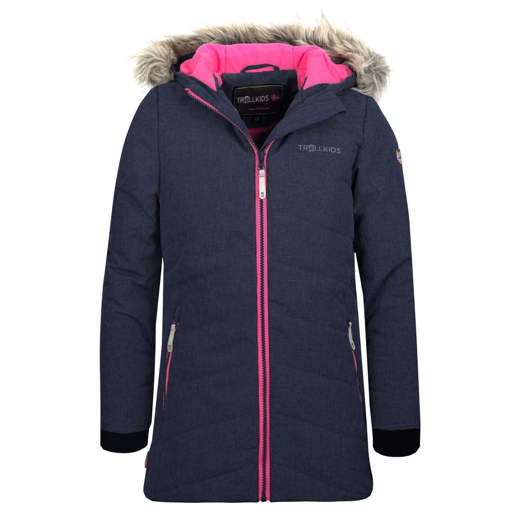 Children's Lifjell waterproof winter jacket Navy blue / Viperine green