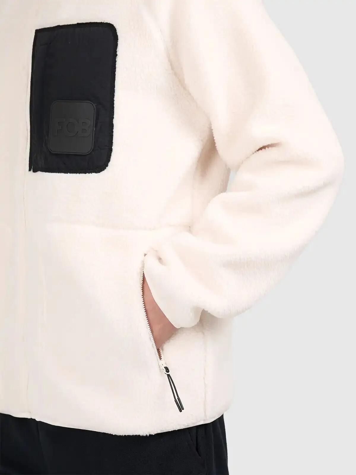 Bluza polarowa męska z kapturem beżowa 4F XL 6/6